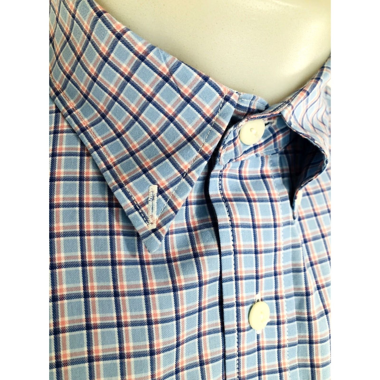 Faherty Faherty Plaid LightWeight Mens L Shirt Long Sleeve Pink Purple Blue Size US L / EU 52-54 / 3 - 2 Thumbnail
