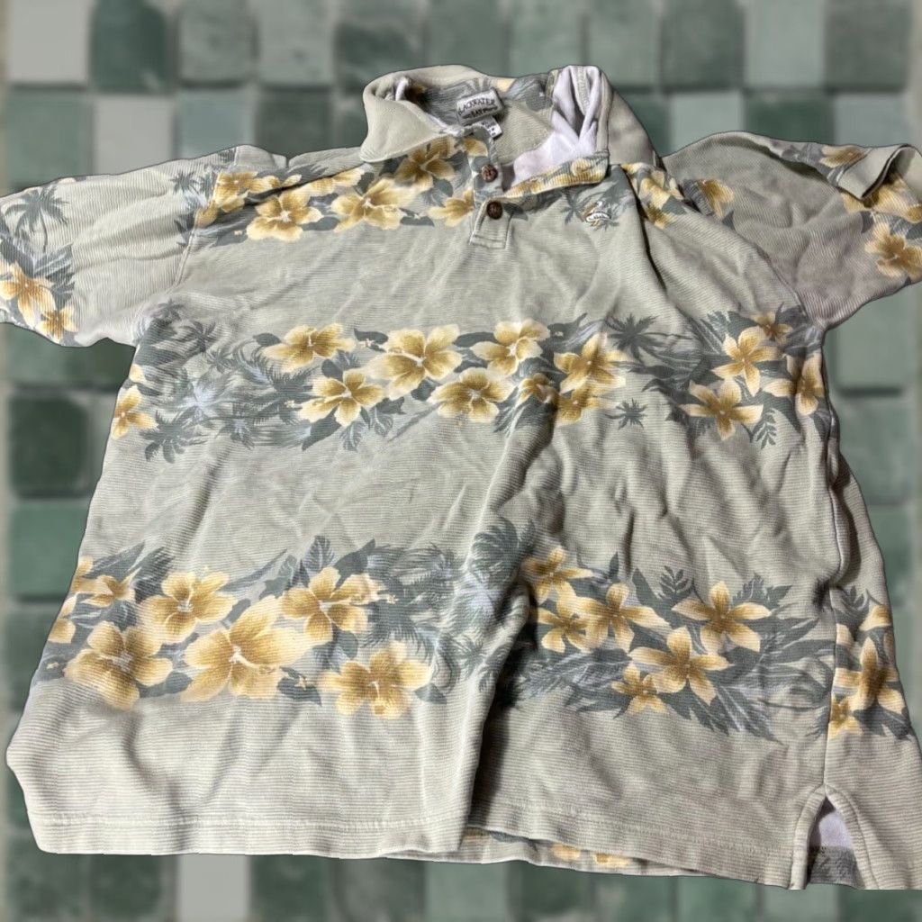 Vintage VINTAGE? Blackwater Bay Polo Shirt Mens XL Floral Tropical Hawaiian Short Sleeve Collared Golf Shirt Size US XL / EU 56 / 4 - 1 Thumbnail
