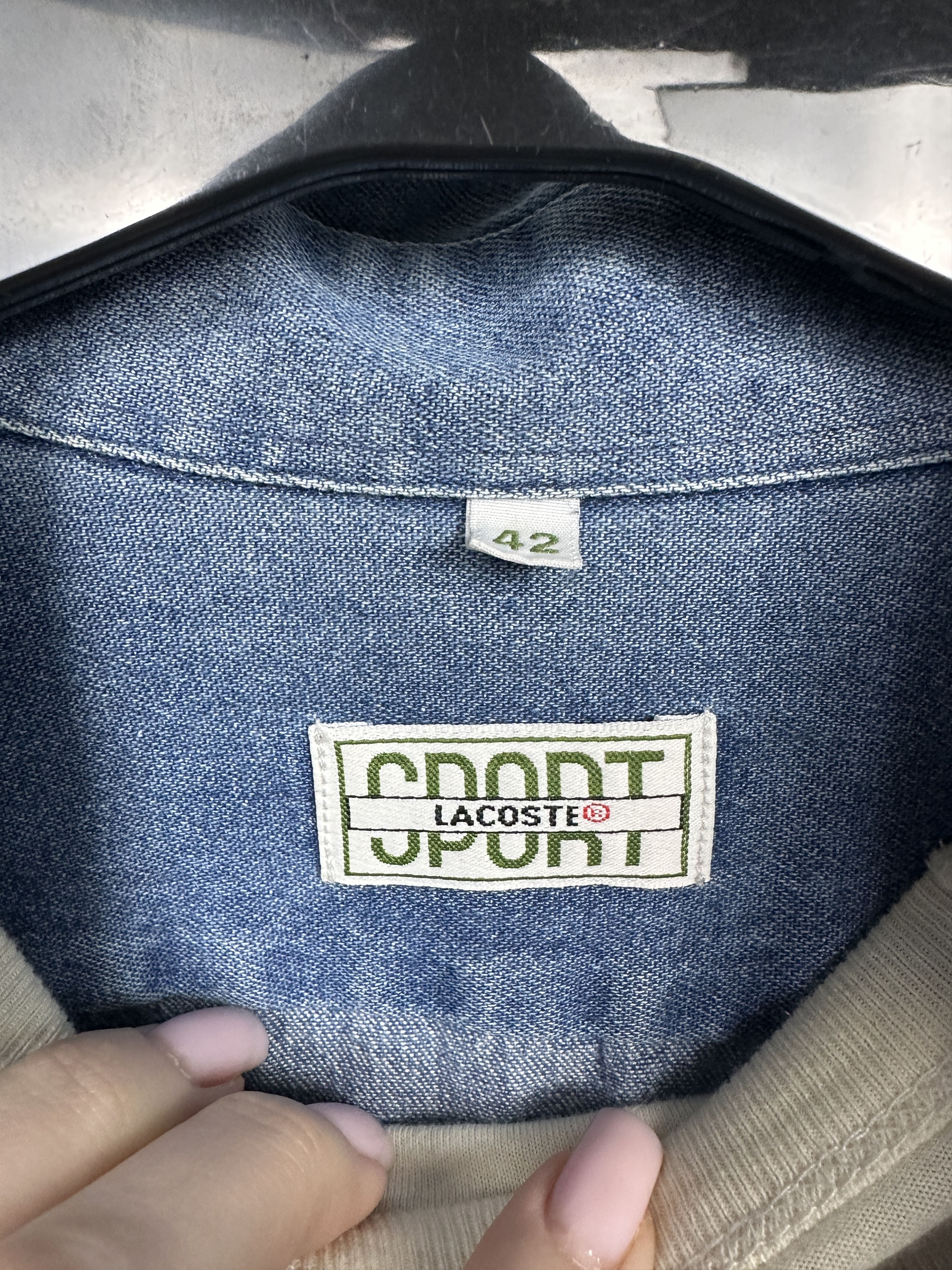 Lacoste Lacoste Vintage Mens Denim Long Sleeve Shirt Size US XL / EU 56 / 4 - 5 Thumbnail