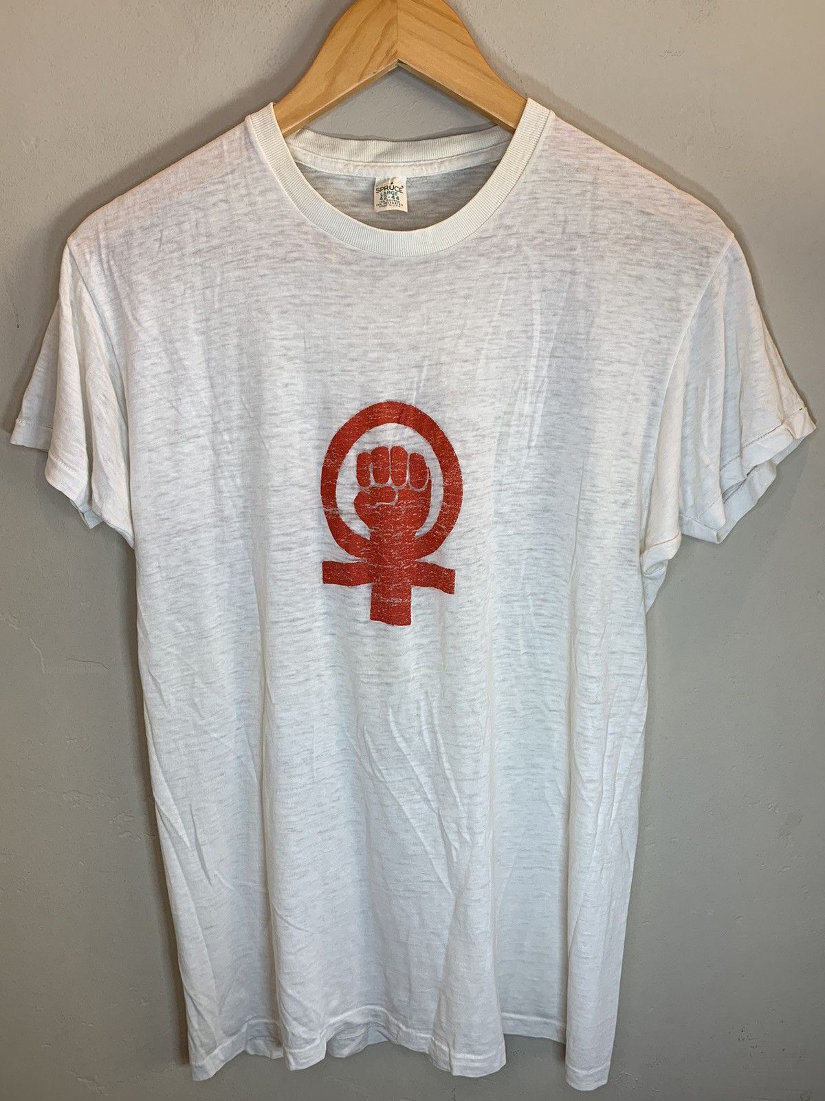 Vintage RARE Vintage 60’s Feminist Power Fist Equality Protest Shirt Size US L / EU 52-54 / 3 - 1 Thumbnail