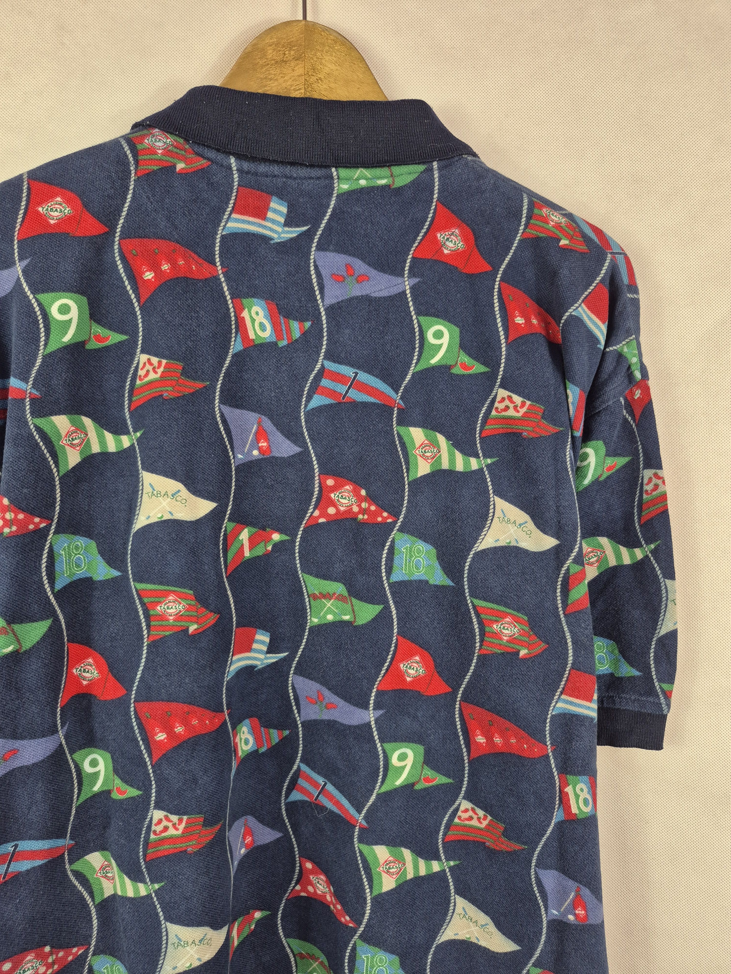 Tabasco 🔥 Tabasco Fullprint Flag Motives Polo Casual Vintage Tee Size US L / EU 52-54 / 3 - 6 Thumbnail