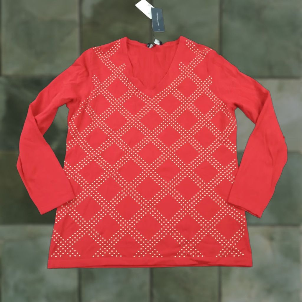 Tommy Hilfiger Tommy Hilfiger Womens Shirt Extra Large XL Red Pullover V Neck Size XL / US 12-14 / IT 48-50 - 1 Thumbnail