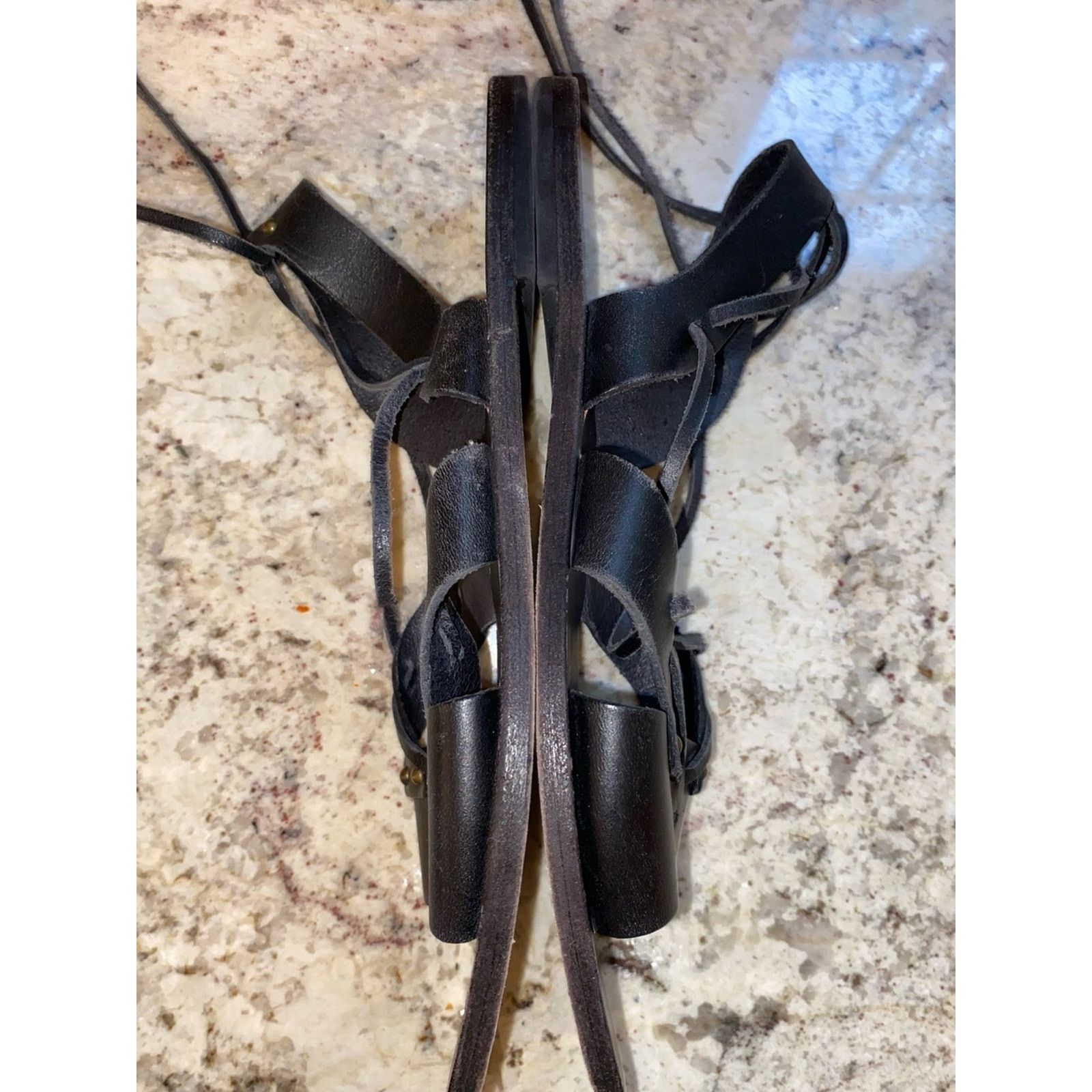 Tomas Maier Tomas Maier $425 Leather Gladiator Sandal Blk 10.5 Italy Size US 10.5 / IT 40.5 - 5 Thumbnail