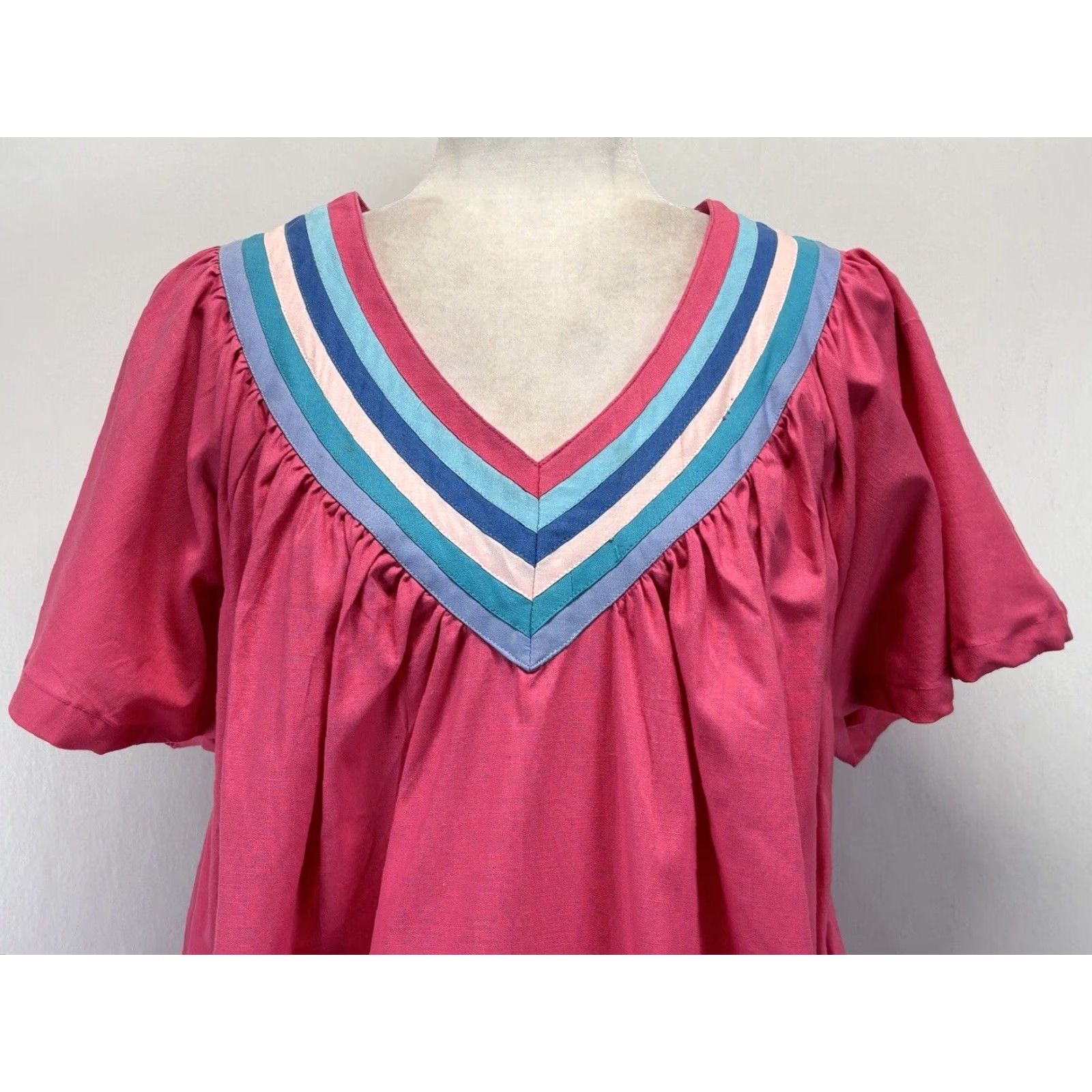 Vintage VINTAGE Club Prive Pink Kaftan Maxi Dress Womens Plus Size 44 Cotton Bohemian Size M / US 6-8 / IT 42-44 - 5 Thumbnail