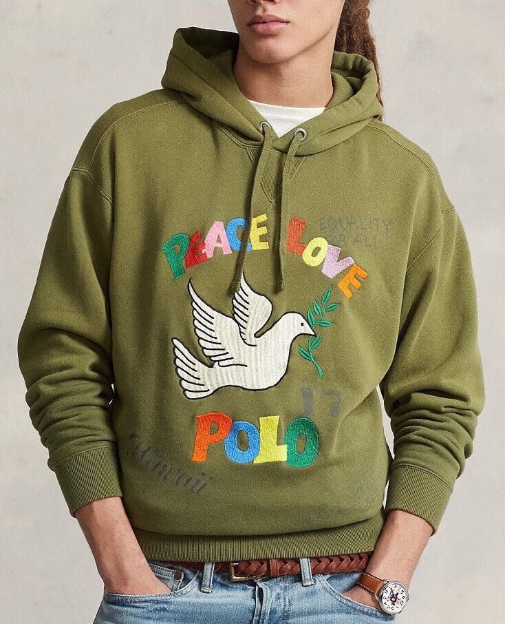 Polo Ralph Lauren POLO RALPH LAUREN EMBROIDERED PEACE LOVE HOODIE Size US XL / EU 56 / 4 - 5 Thumbnail