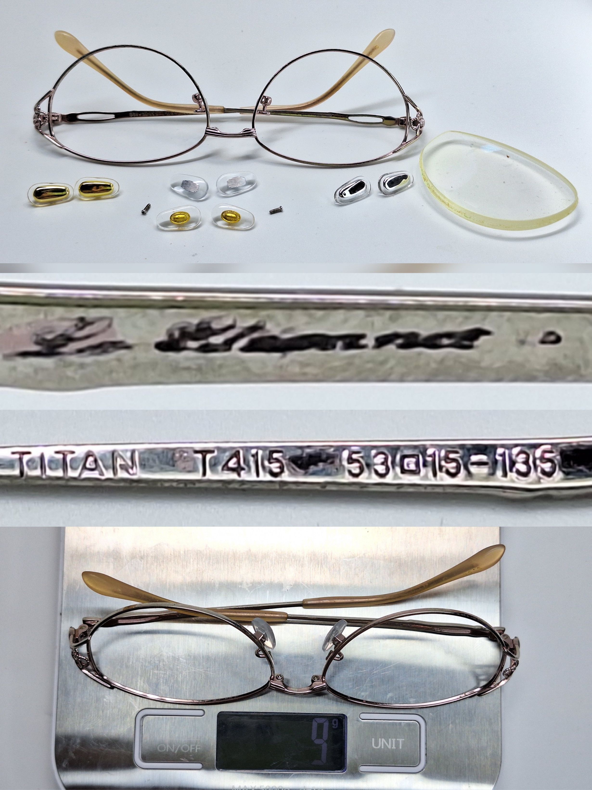 Other 00s Japan Vintage T415 Pink Gold Amber Titanium Frame Size ONE SIZE - 9 Thumbnail