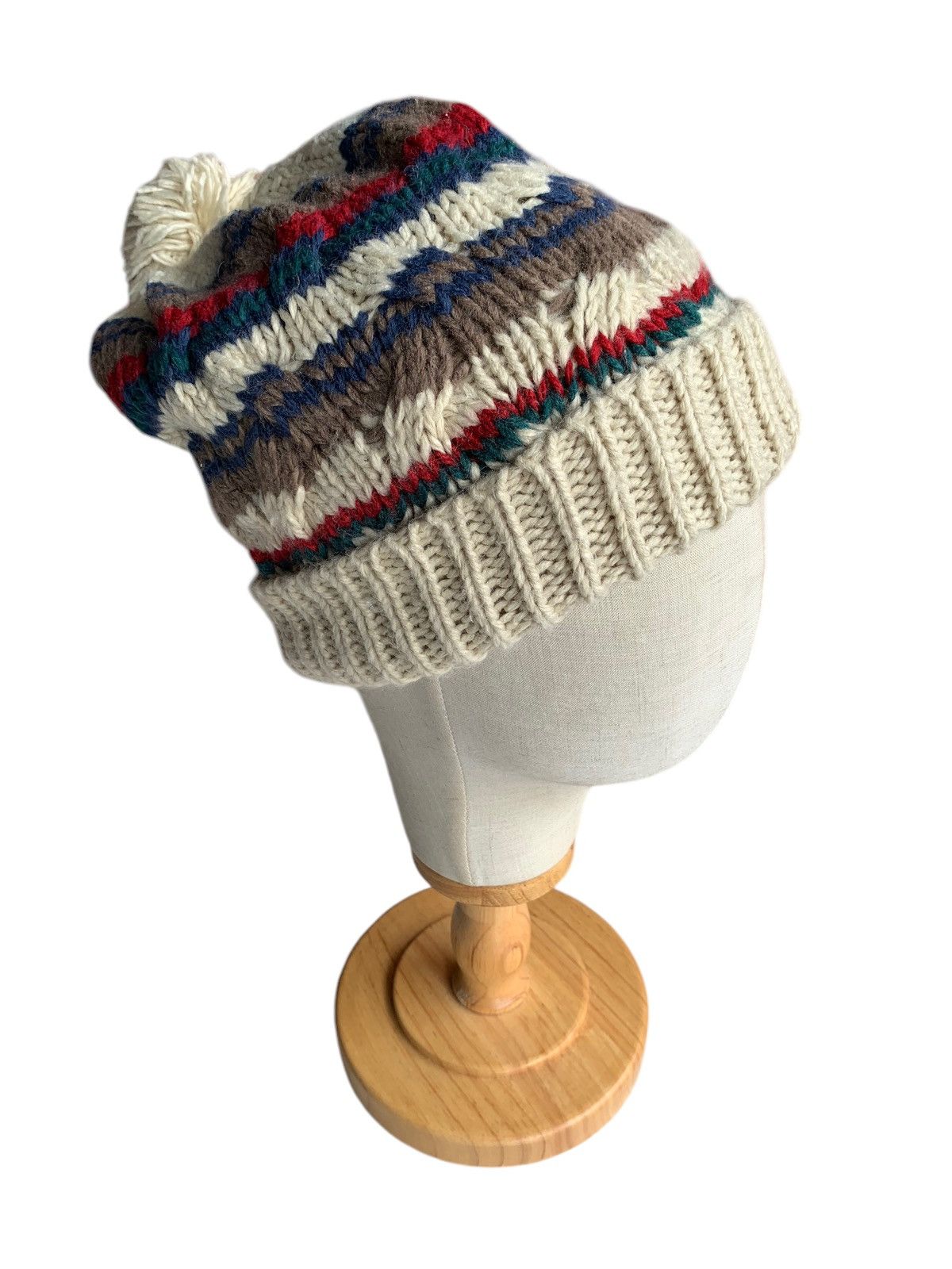 Handmade × Japanese Brand knitted crochet Multicolour Rare Beanie Hats Size ONE SIZE - 6 Thumbnail