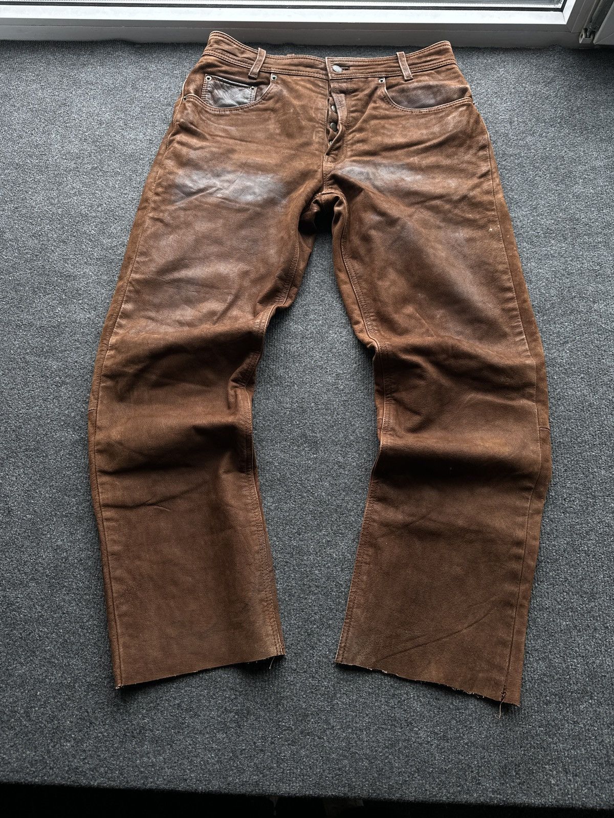 Other 🚨GRAIL MEN LEATHER PANTS Y2K WESTERN MOTORCYCLE Size US 32 / EU 48 - 2 Thumbnail