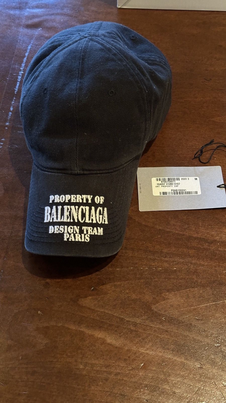 Balenciaga I Love Paris Cap in Washed Black | FWRD