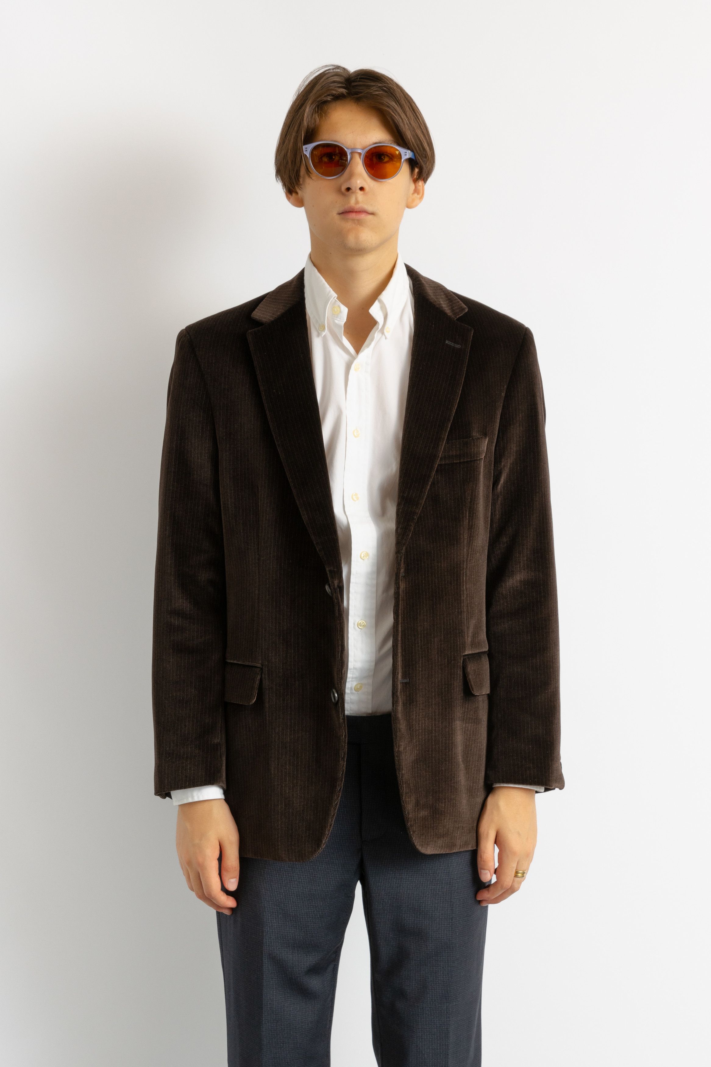 Hugo Boss BOSS Man Preowned Velour Brown One Breasted Blazer 8718 Size US M / EU 48-50 / 2 - 2 Thumbnail