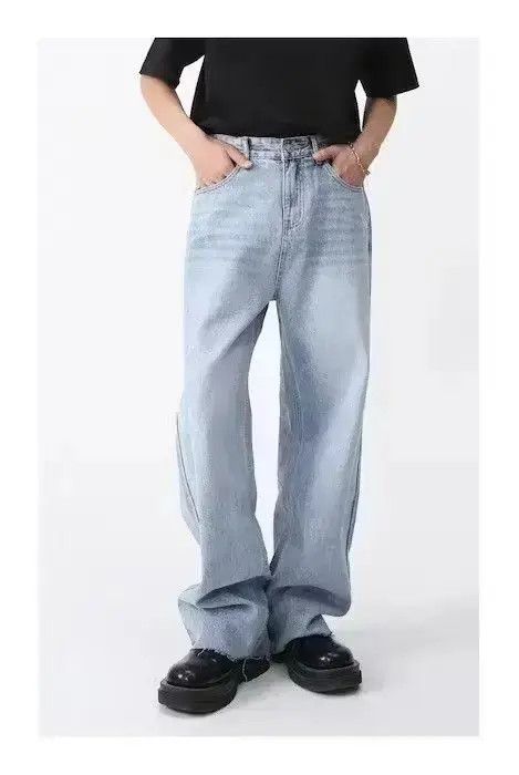 Japanese Brand Vintage Faded Blue Wide leg jeans Size US 28 / EU 44 - 6 Thumbnail