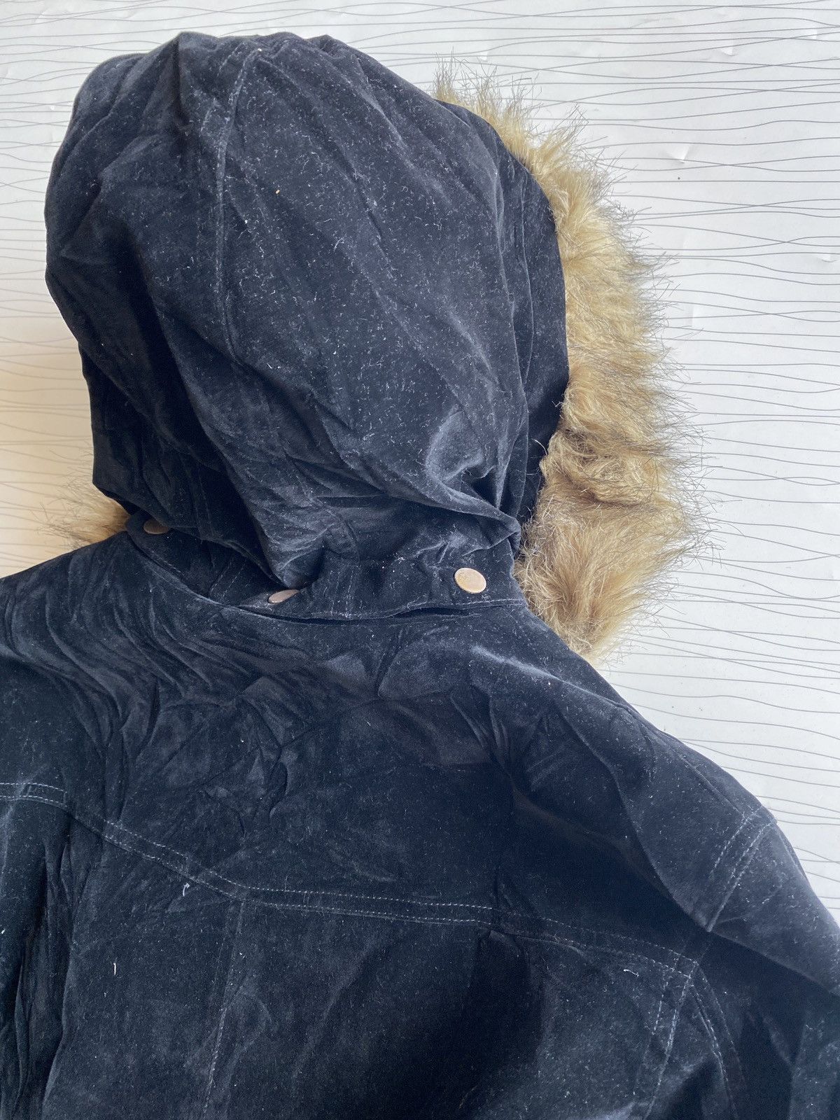 20471120 Vintage Fur Hood Parka Black Jacket - Quilted Lining Size US M / EU 48-50 / 2 - 23 Thumbnail