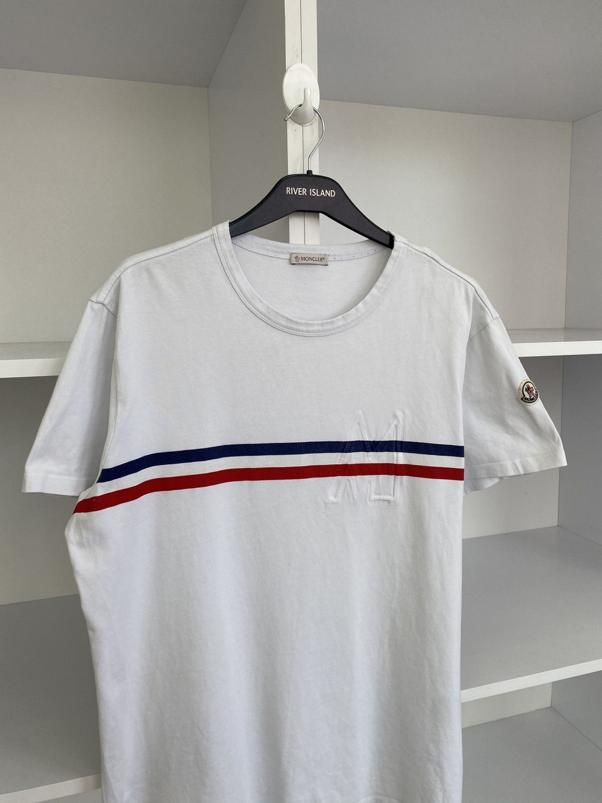 Moncler Vintage Moncler Striped Crew Neck T-Shirt Size US L / EU 52-54 / 3 - 7 Thumbnail