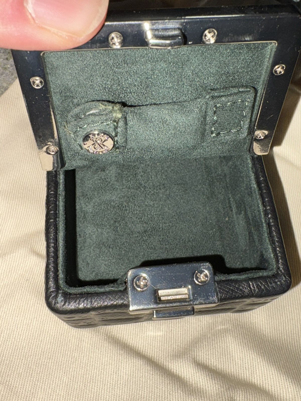 Kith Kith Monogram Leather Square Frame Jewelry Case Black Size ONE SIZE - 4 Thumbnail