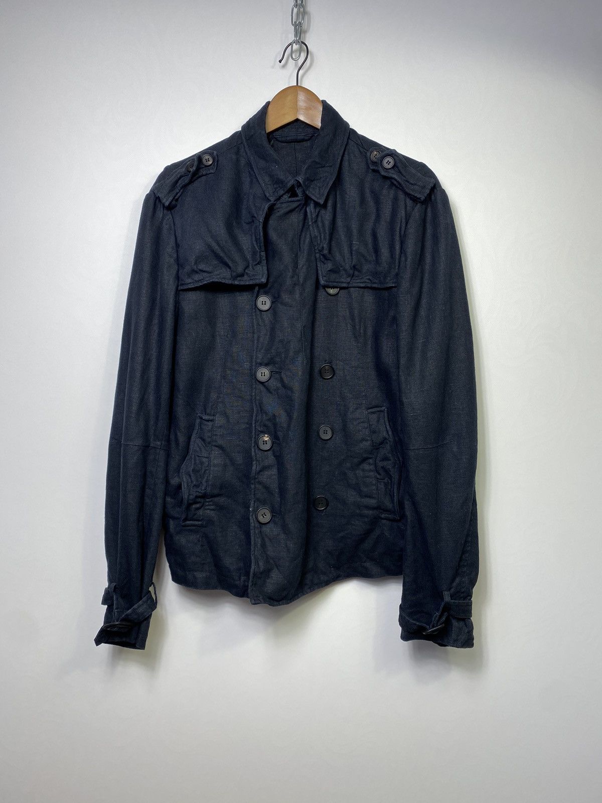 Allsaints Allsaints Spitalfields Double Breasted Linen Revenge Coat Size US M / EU 48-50 / 2 - 1 Thumbnail