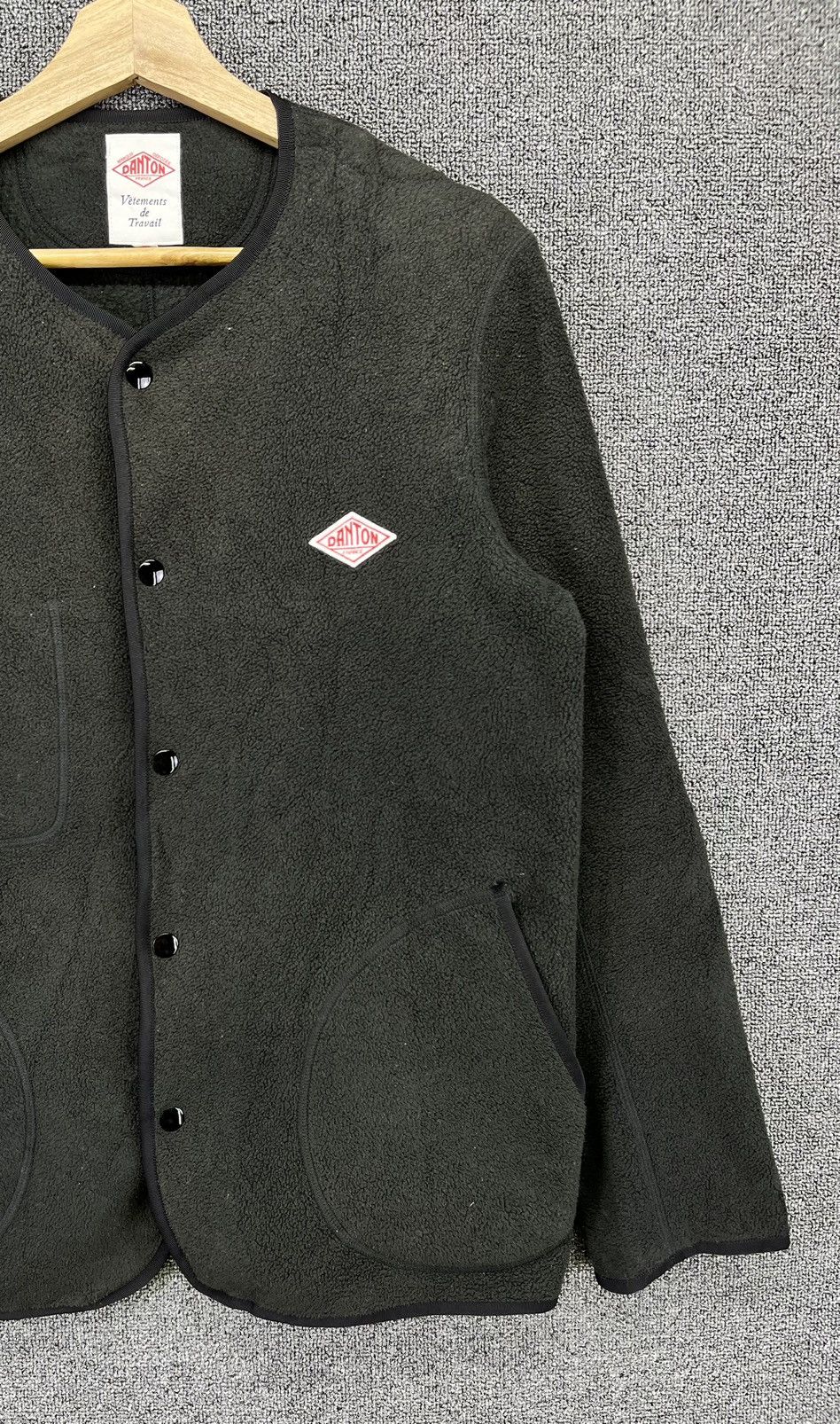 Danton Vintage Danton Black Fleece Button Up Cardigan Jacket Size S / US 4 / IT 40 - 4 Thumbnail