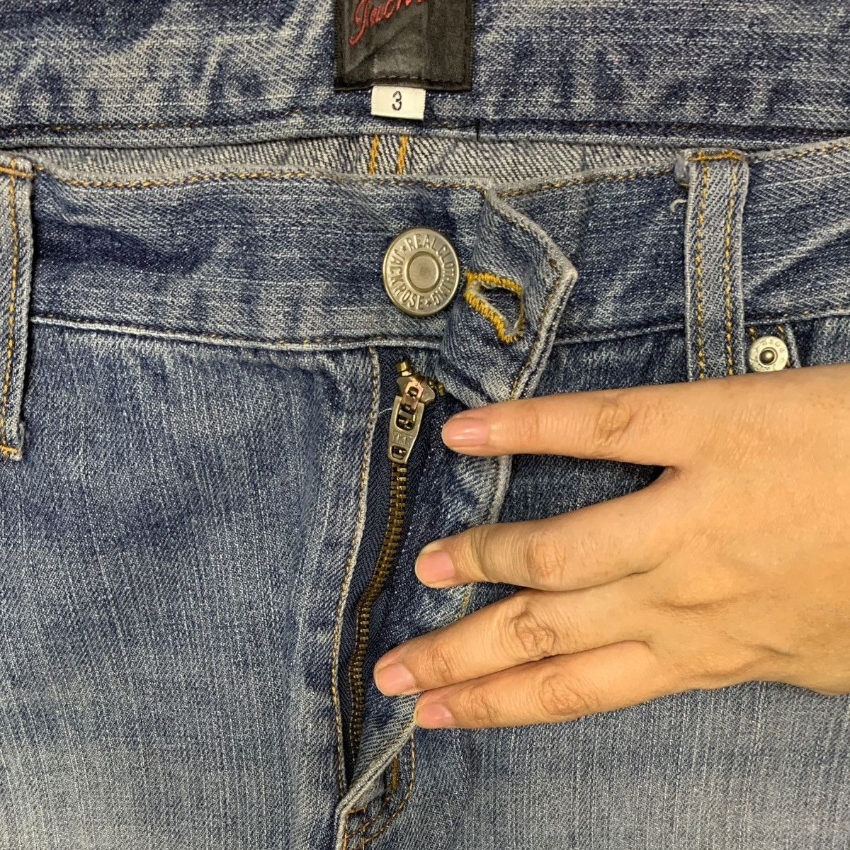 JACKROSE × Japanese Brand Vintage Japanese Jack Rose Blue Wash Distressed Loose Jeans Size 32" / US 10 / IT 46 - 3 Thumbnail