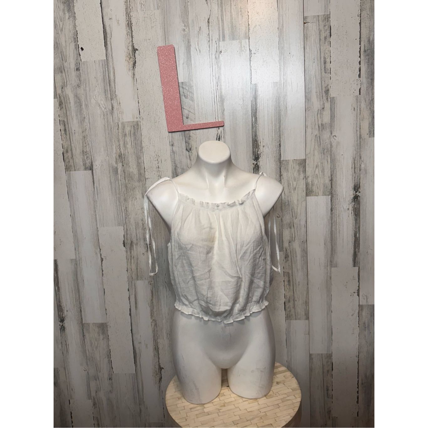H&M H&M Divided White Tie Strap Crop Top Women’s Size L Size L / US 10 / IT 46 - 1 Thumbnail