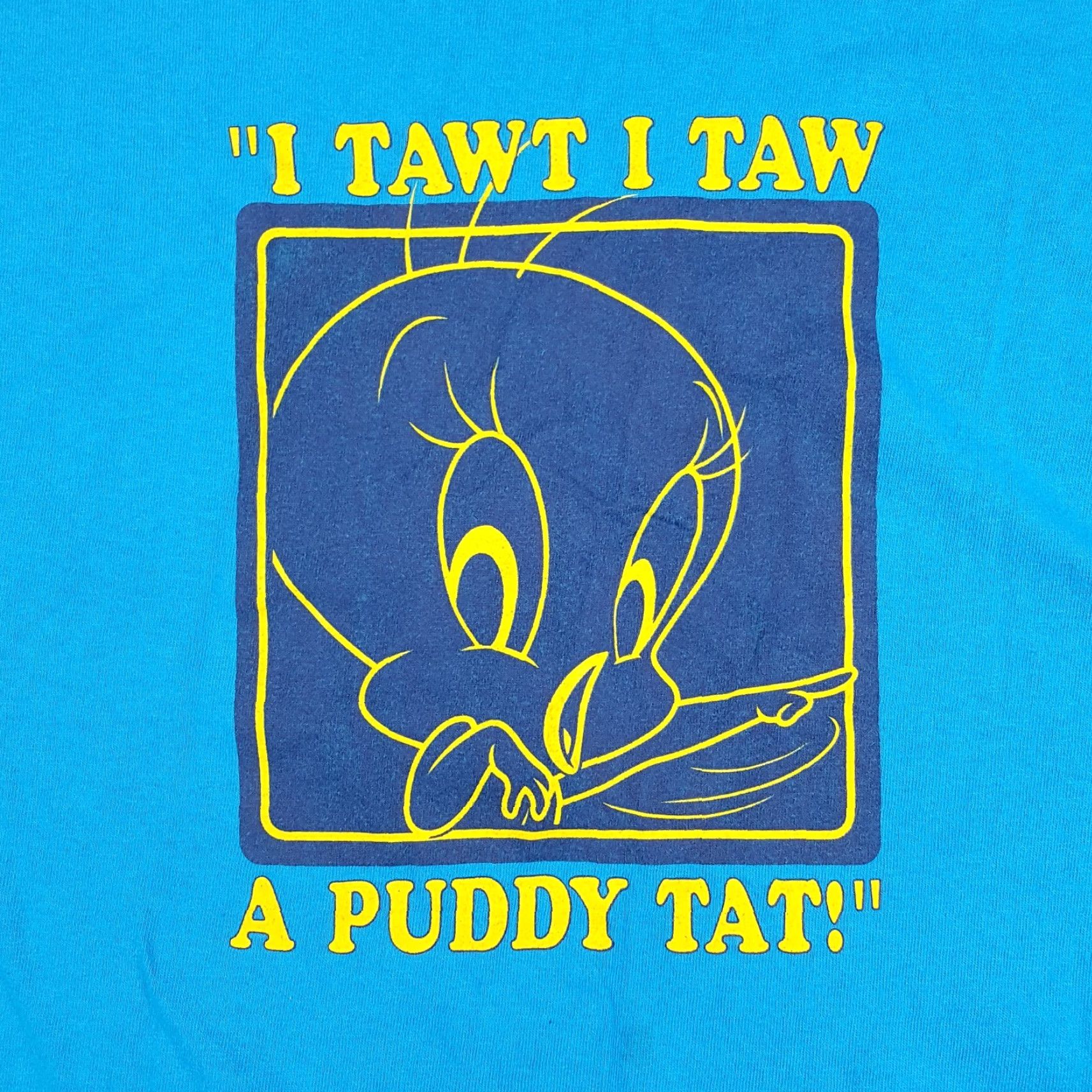 Vintage VINTAGE Looney Tunes T-Shirt 2XL Men Tweety Bird Cartoon Blue Cotton Short Sleeve Crew Neck Warner Bros Shirt Size US XXL / EU 58 / 5 - 3 Thumbnail