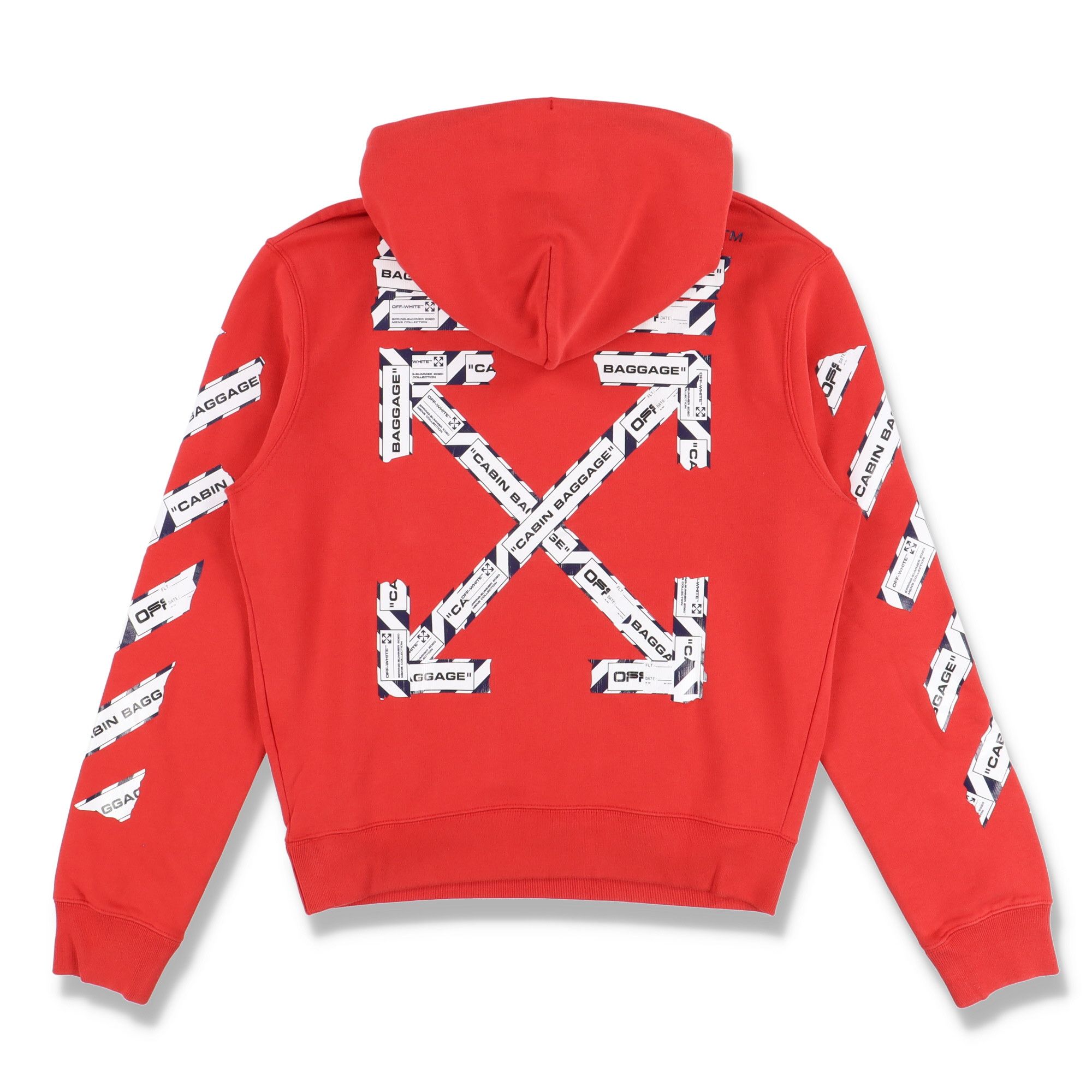 Off-White c/o Virgil Abloh Airport Tape Print Hoodie in Red for Men