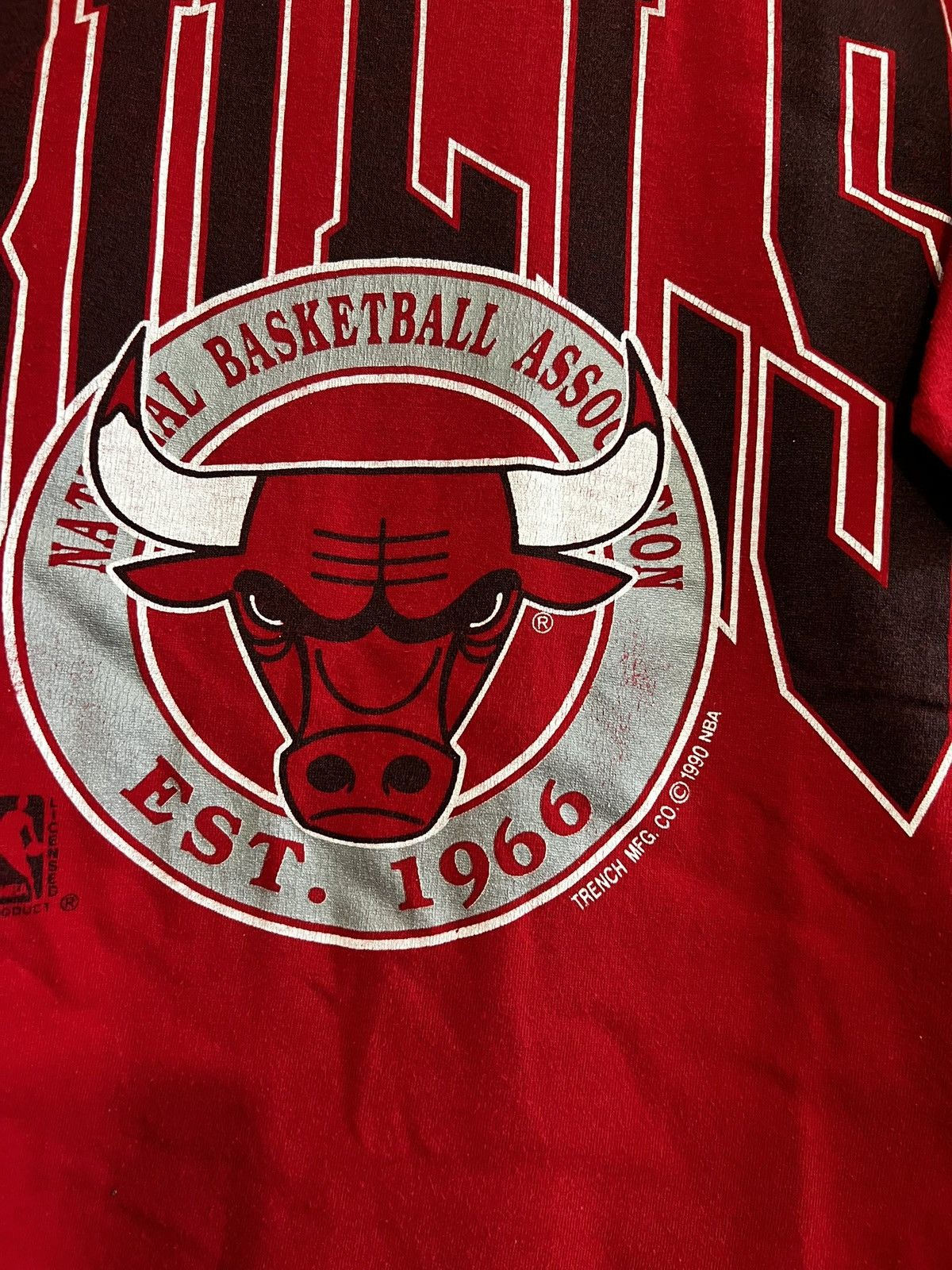 NBA Vintage 1990 Chicago Bulls Basketball NBA Tee Jordan Red L Size US L / EU 52-54 / 3 - 3 Thumbnail