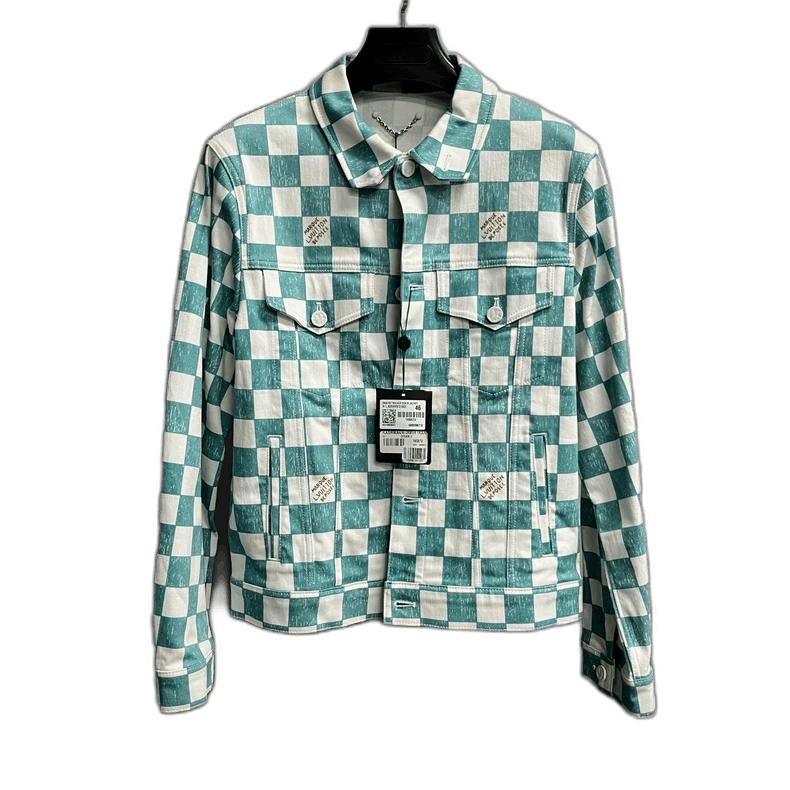 Louis Vuitton Louis Vuitton Louis Vuitton Green Checkered Denim Jacket-2 Size US M / EU 48-50 / 2 - 1 Thumbnail