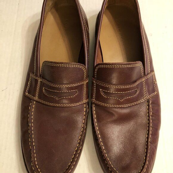 Cole Haan COLE HAAN MEN'S BROWN LEATHER SLIP-ON LOAFERS SIZE: 11M Size US 11 / EU 44 - 2 Thumbnail