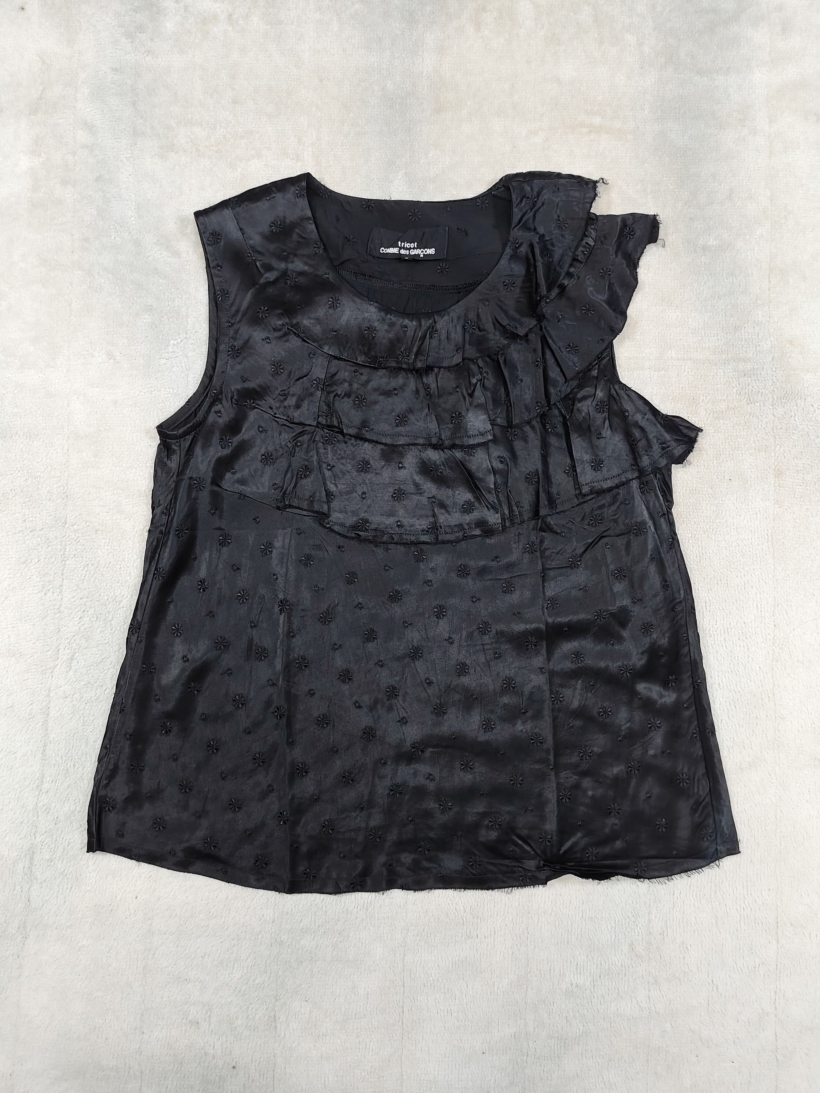 Tricot Comme des Garcons AD02 Tricot CDG- Gothic Romantic Ruffle Sleeveless Blouse Size M / US 6-8 / IT 42-44 - 9 Thumbnail