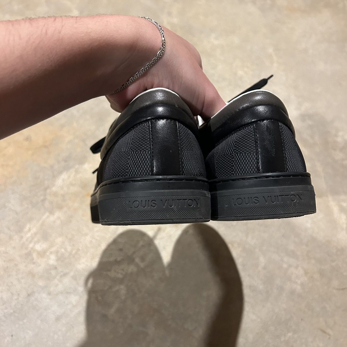 Designer × Louis Vuitton Louis Vuitton Nylon Graphite Damier Leather Sneakers US 8.5 Size US 8.5 / EU 41-42 - 7 Thumbnail