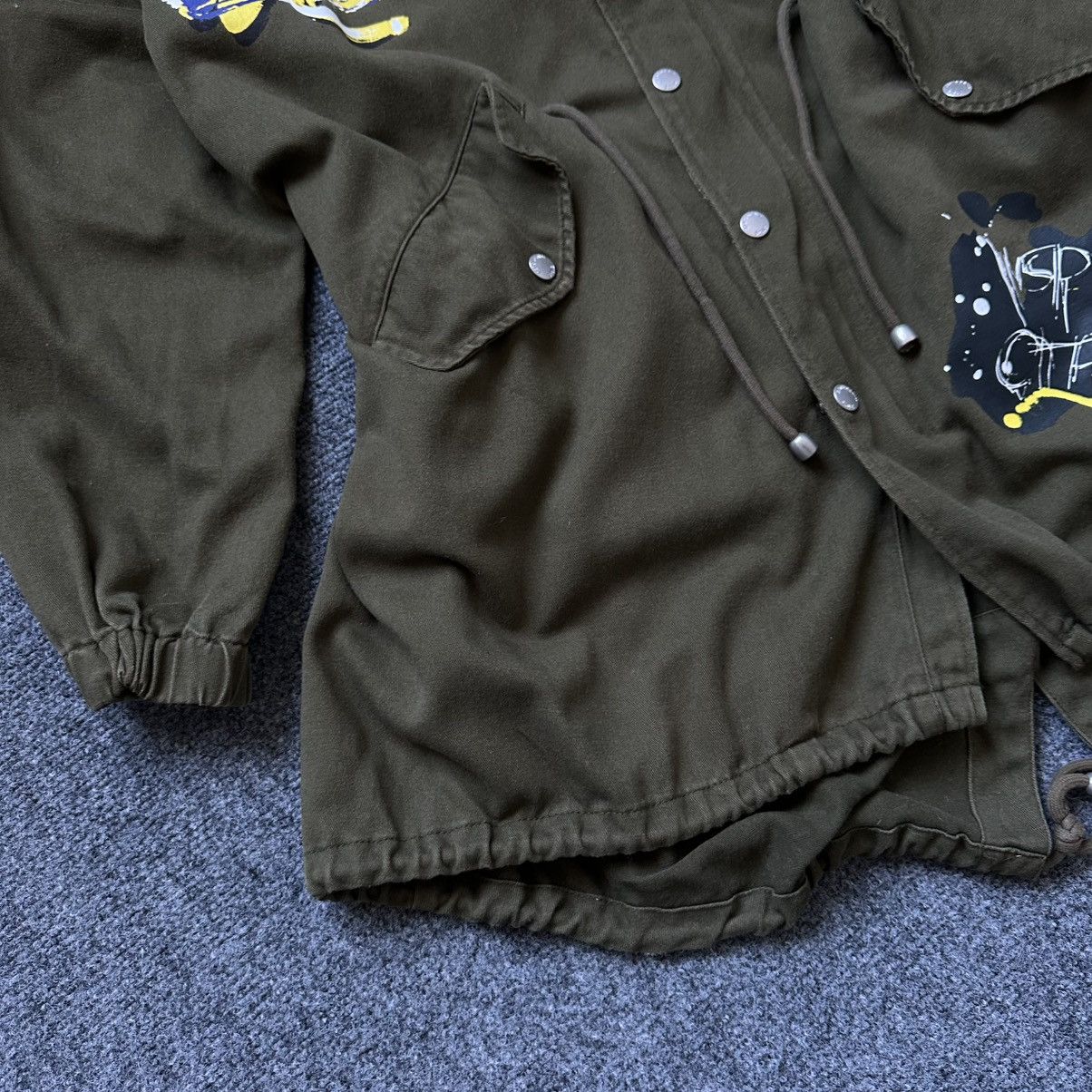 Zara VTG Zara Basic Dept Denim L Khaki Green Funky Jacket Studded Size L / US 10 / IT 46 - 3 Thumbnail