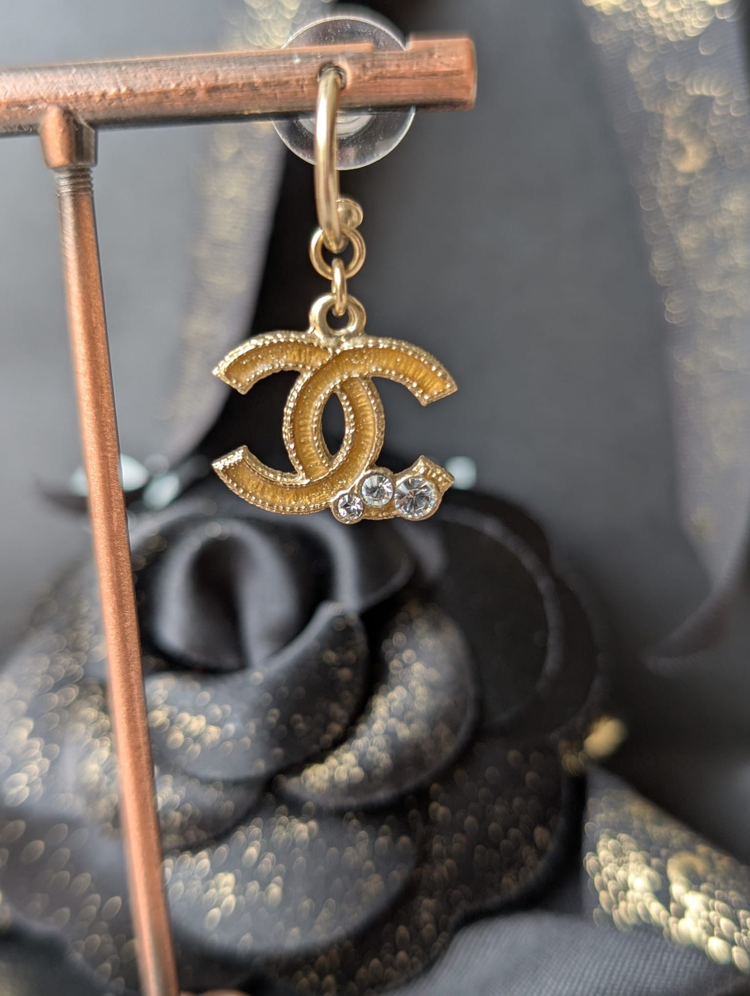 Chanel Chanel CC 10A GHW Crystal Dangling CoCoMarkEarrings Box Size ONE SIZE - 12 Thumbnail