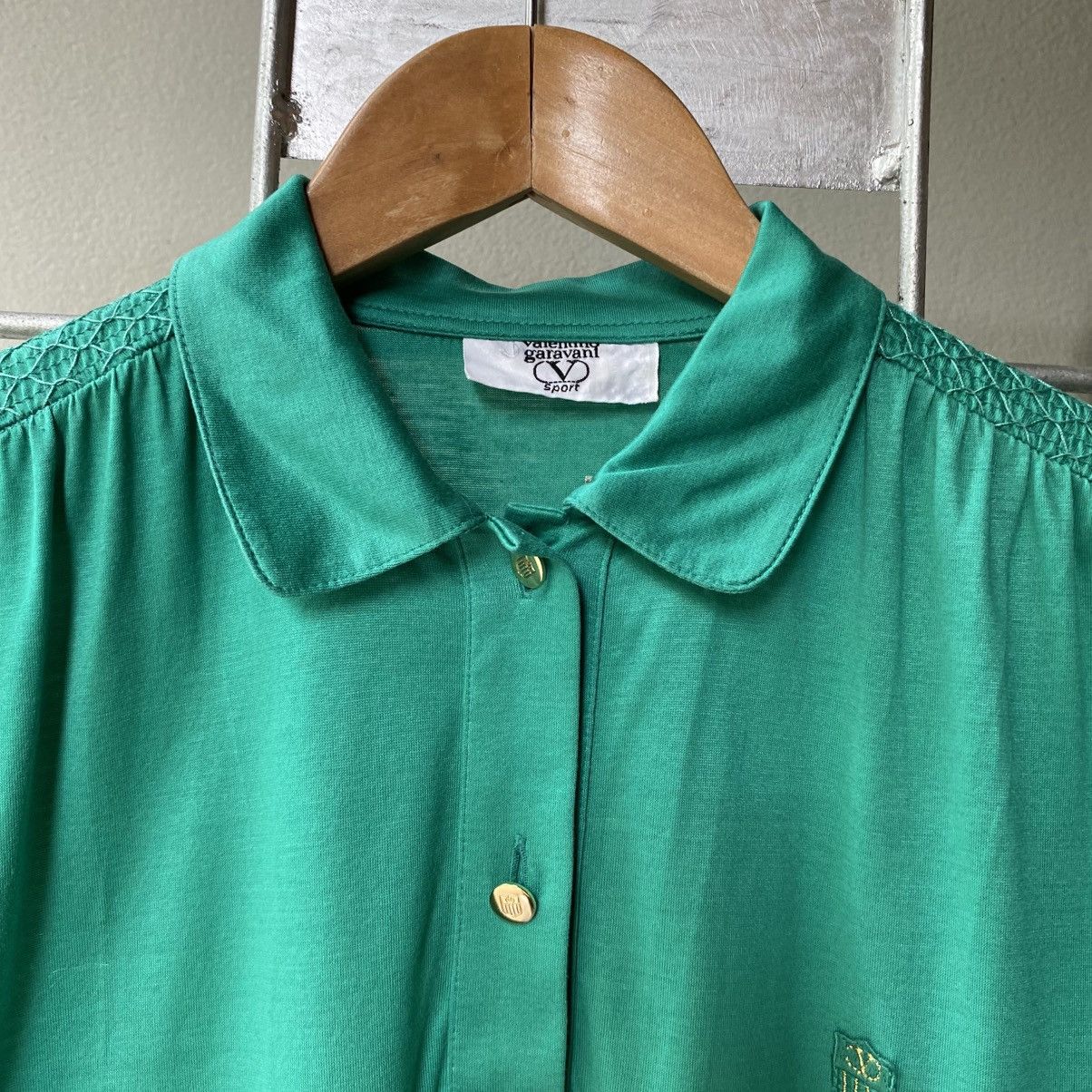 Valentino Varentino garavanl Green Pleated Shoulder Polo Shirt Size M / US 6-8 / IT 42-44 - 3 Thumbnail