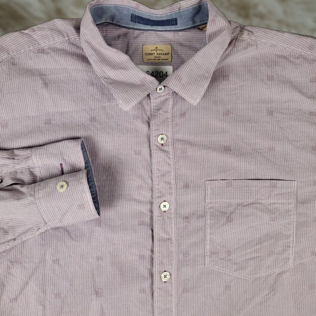Tommy Bahama Tommy Bahama Shirt Mens 2XL Purple Cotton Button-Up Long Sleeve Size US XXL / EU 58 / 5 - 1 Thumbnail