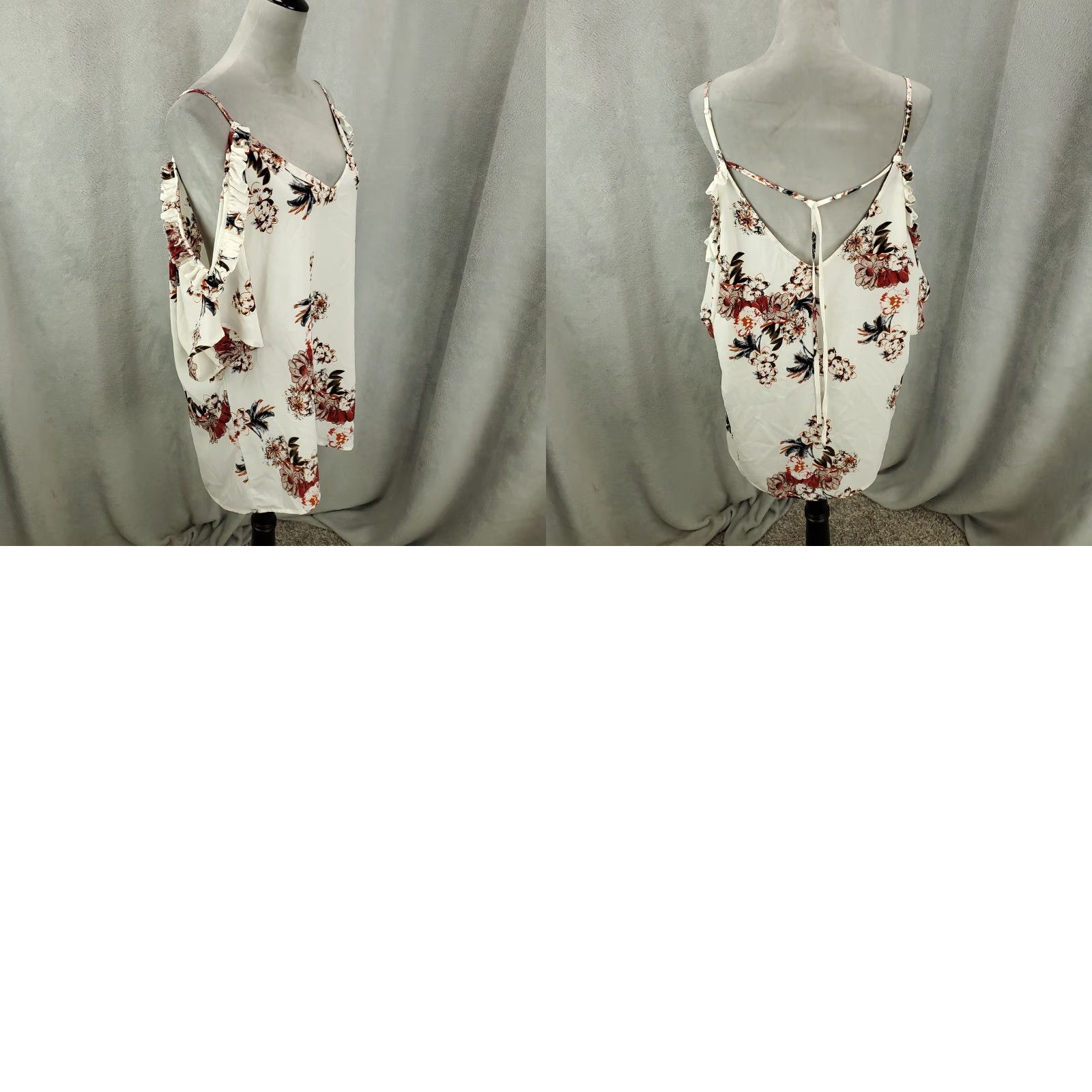 Pinko Jodifl Women's Blouse Casual Bohemian Floral V-Neck Cold Shoulder Spaghetti Strap L Midweight Size L / US 10 / IT 46 - 8 Thumbnail