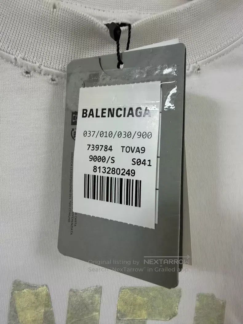 Balenciaga Balenciaga Tape Logo Short Sleeve T-Shirt Size US S / EU 44-46 / 1 - 5 Thumbnail