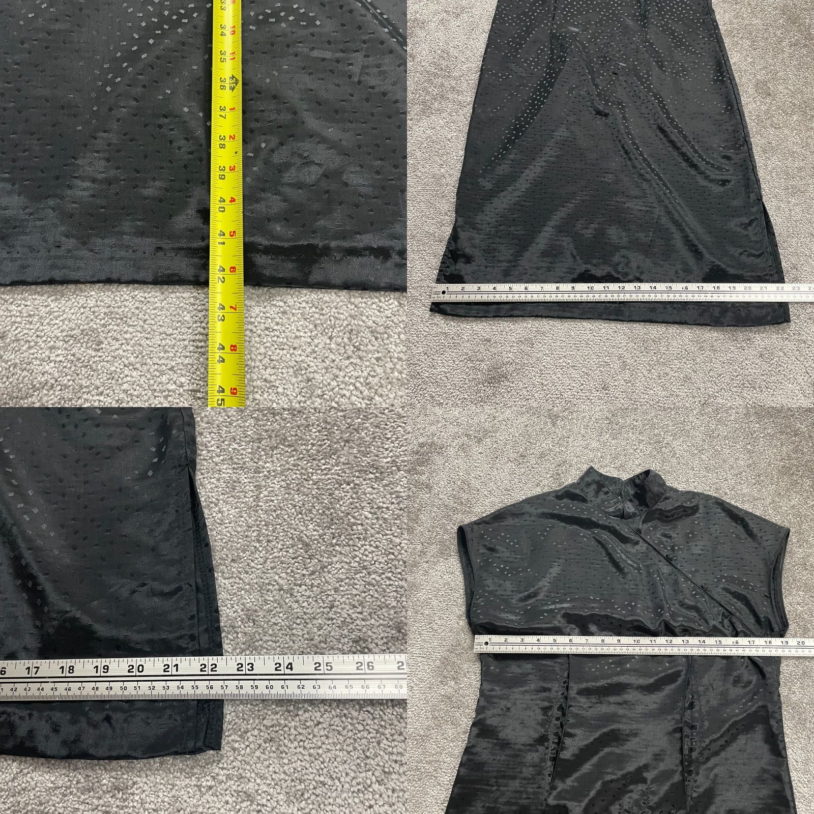 Vintage Unbranded Shift Dress Women Adult Small Black Silk Blend Sleeveless Party Argyle Zipper Womens Size S / US 4 / IT 40 - 8 Thumbnail