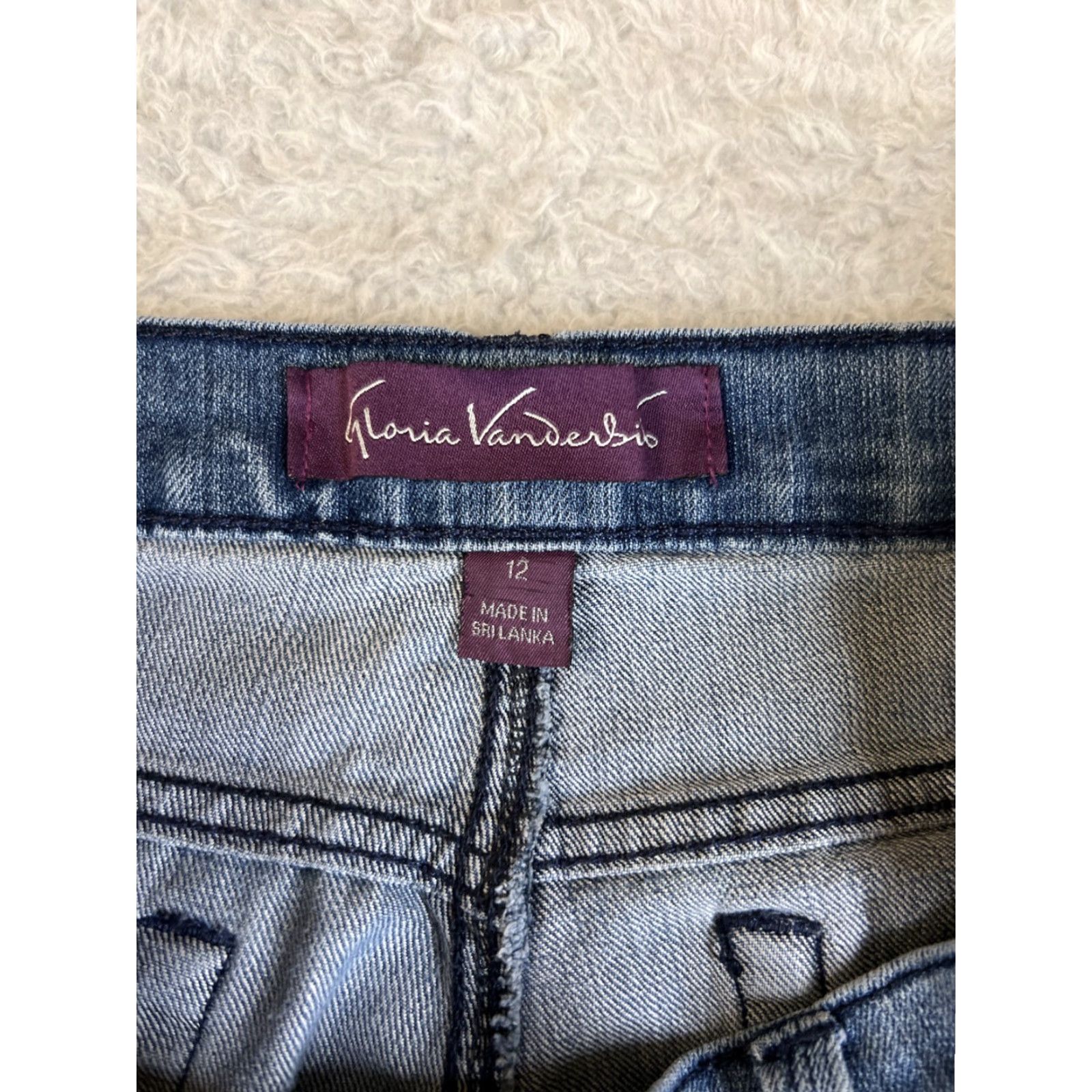 Gloria Vanderbilt Gloria Vanderbilt Jeans Womens 12 Blue Cotton Blend Straight Leg Mid Rise 5-Pocket Designer American Regular Size 34" / US 12 / IT 48 - 6 Thumbnail