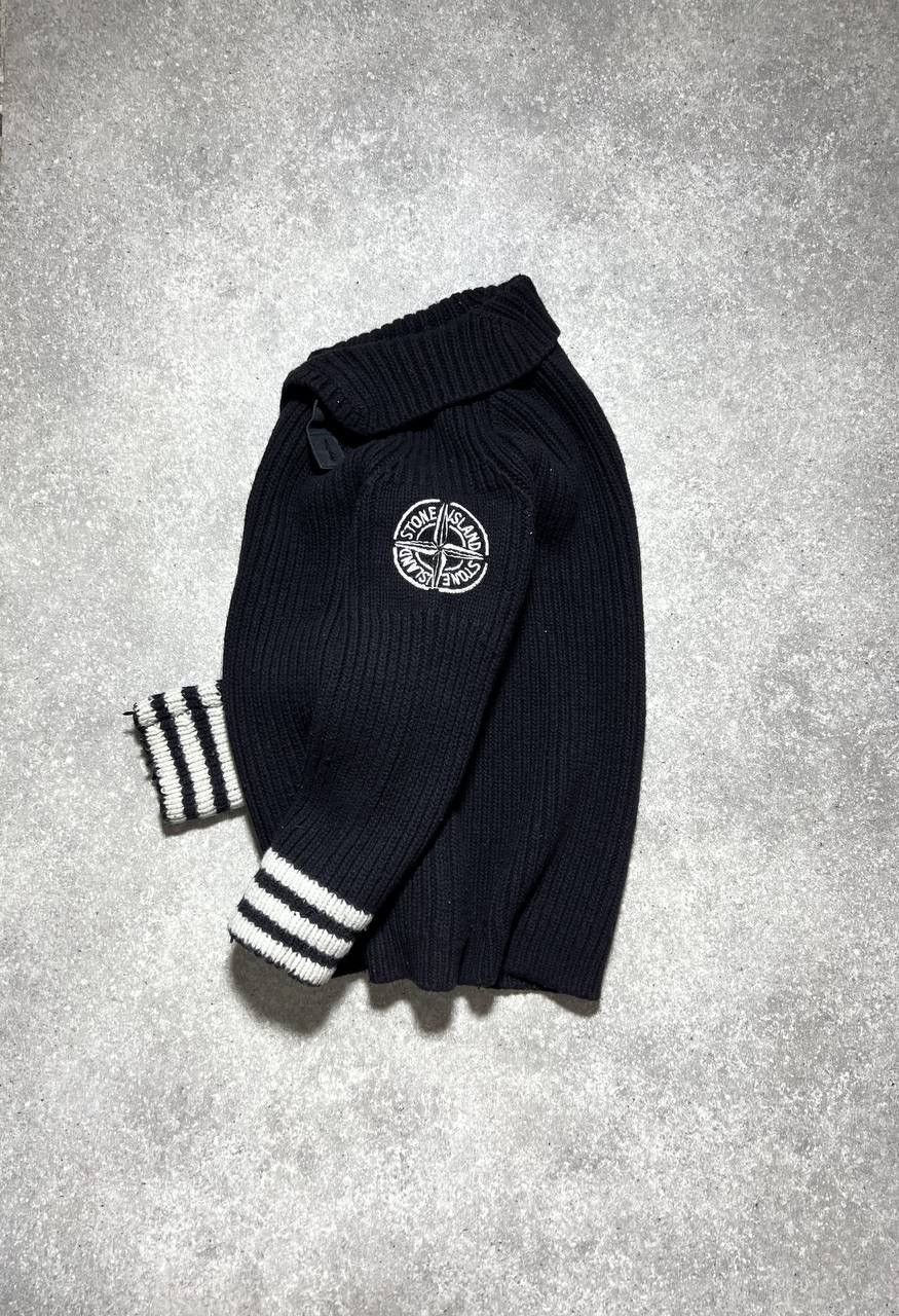 Stone Island Stone Island 2005 Heavyweight Wool Knit Spellout Cardigan Size US L / EU 52-54 / 3 - 11 Thumbnail