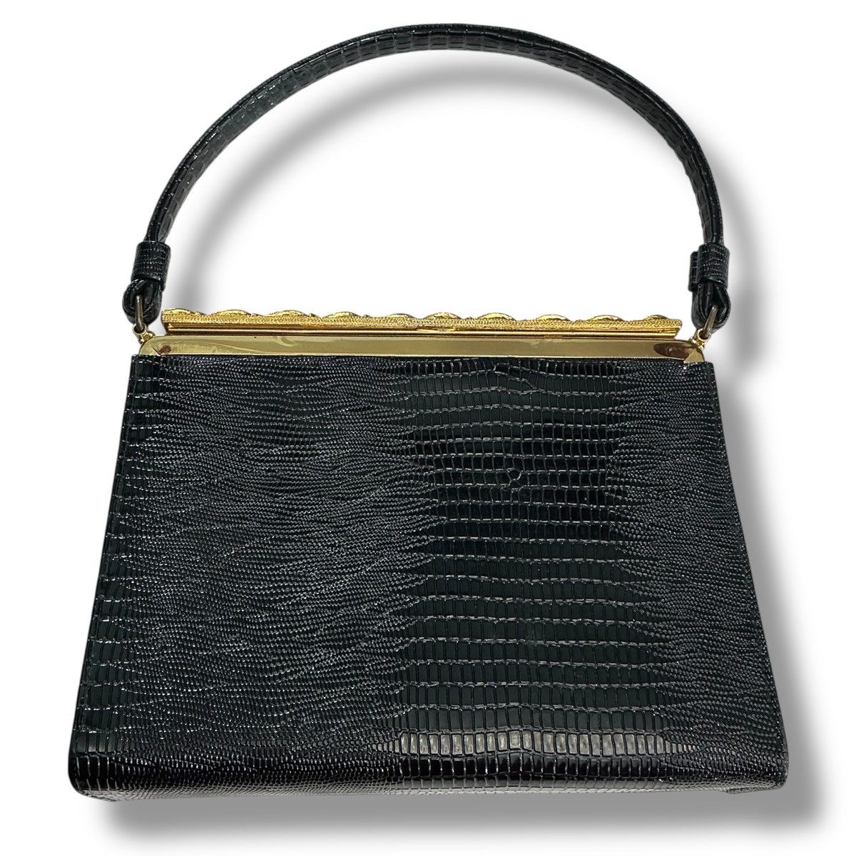 Other Vintage Elegant Black Croc Embossed Clutch Handbag Size ONE SIZE - 1 Thumbnail