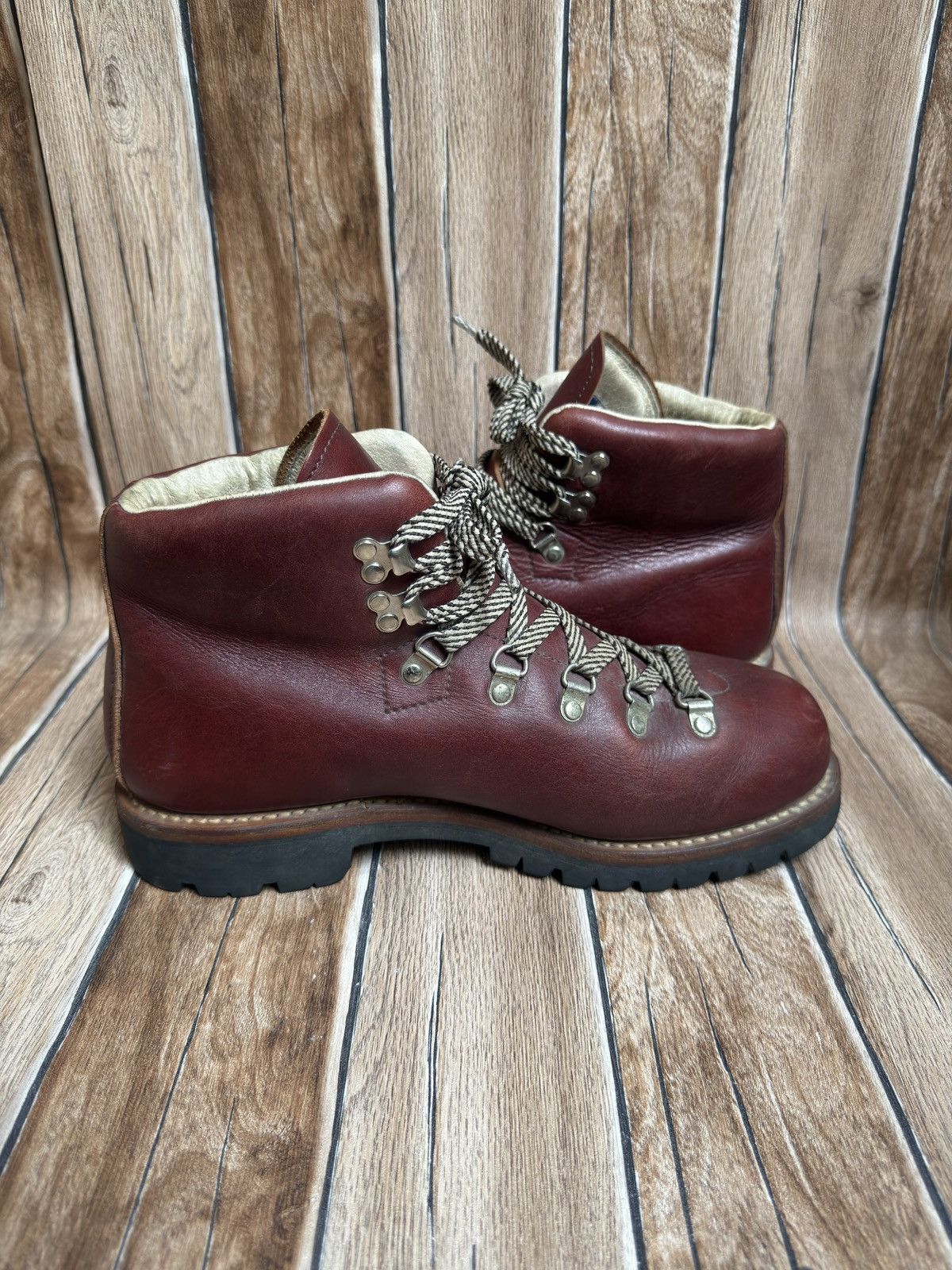 Bape Bape Maroon Leather Mountain Soldier hiking boots Size US 9 / EU 42 - 12 Thumbnail