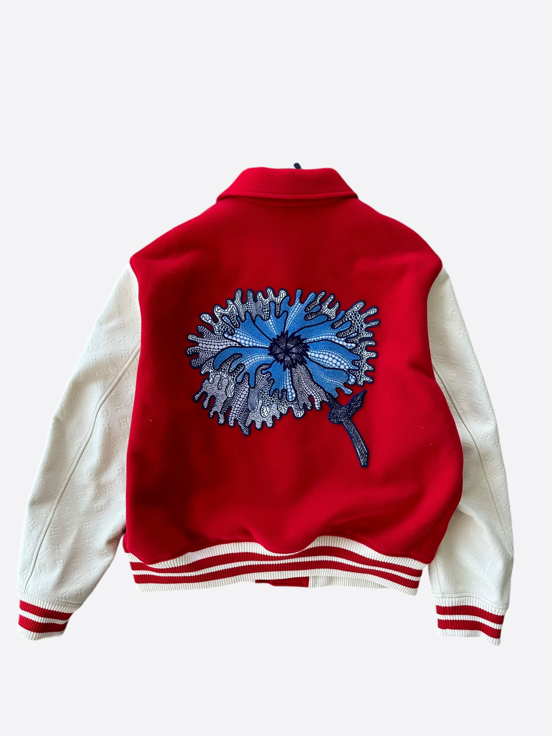 Louis Vuitton × Yayoi Kusama Louis Vuitton Yayoi Kusama Red & White Varsity Jacket Size US XXL / EU 58 / 5 - 2 Thumbnail