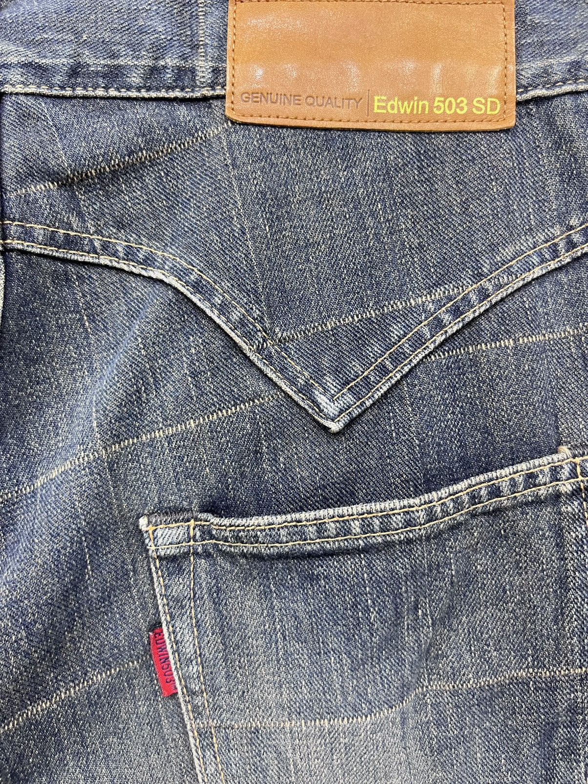 Edwin EDWIN 503 Perfect FLARE Grunge Mudwash Plaid Design Denim Size US 31 - 9 Thumbnail