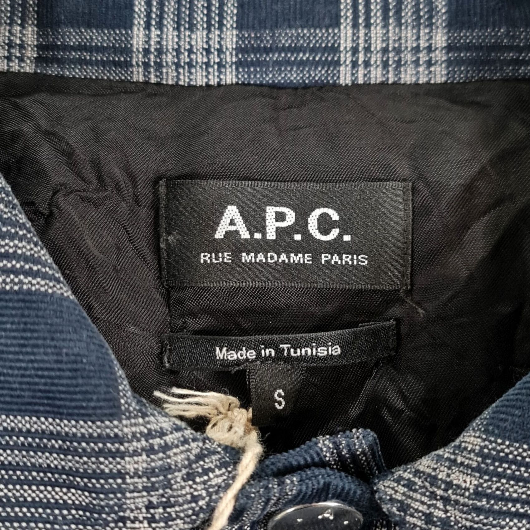 A.P.C. APC Mens Jacket Blue Small Snap Front Plaid Cotton Bomber Lightweight Shirt Mens JS Size US S / EU 44-46 / 1 - 3 Thumbnail