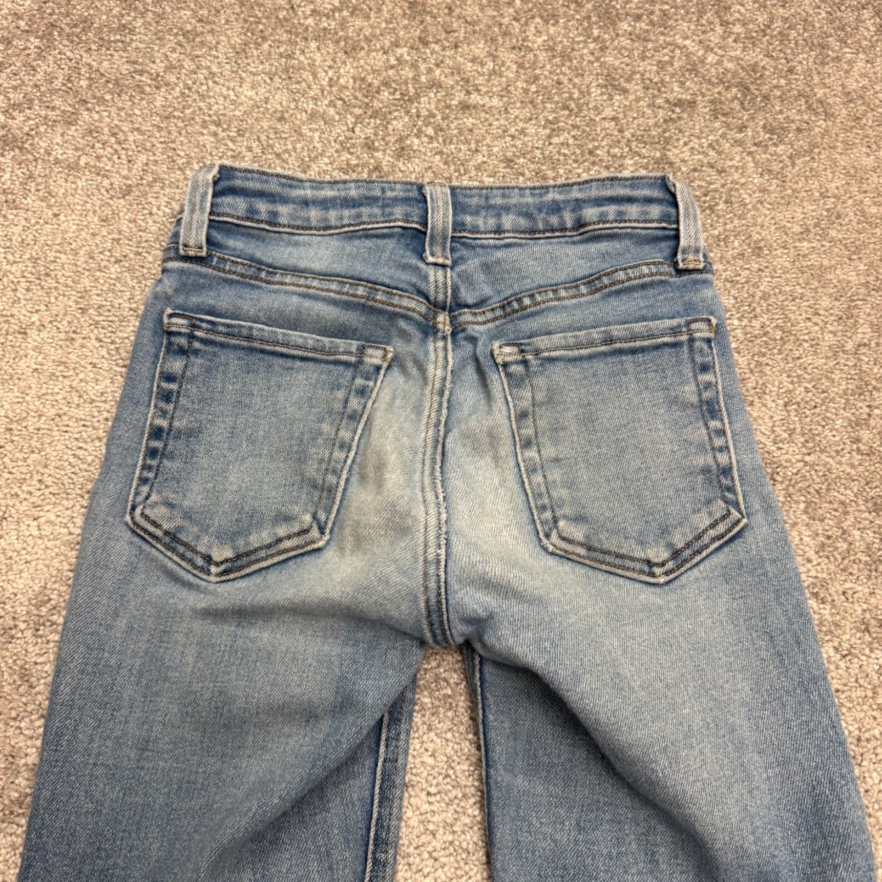 Vintage JUST BLACK Jeans Women 24 Blue Distressed High Rise Straight Ankle Denim Stretch Pocket Zipper Button 5-Pocket City Streetwear Size 42" / US 20 - 6 Thumbnail