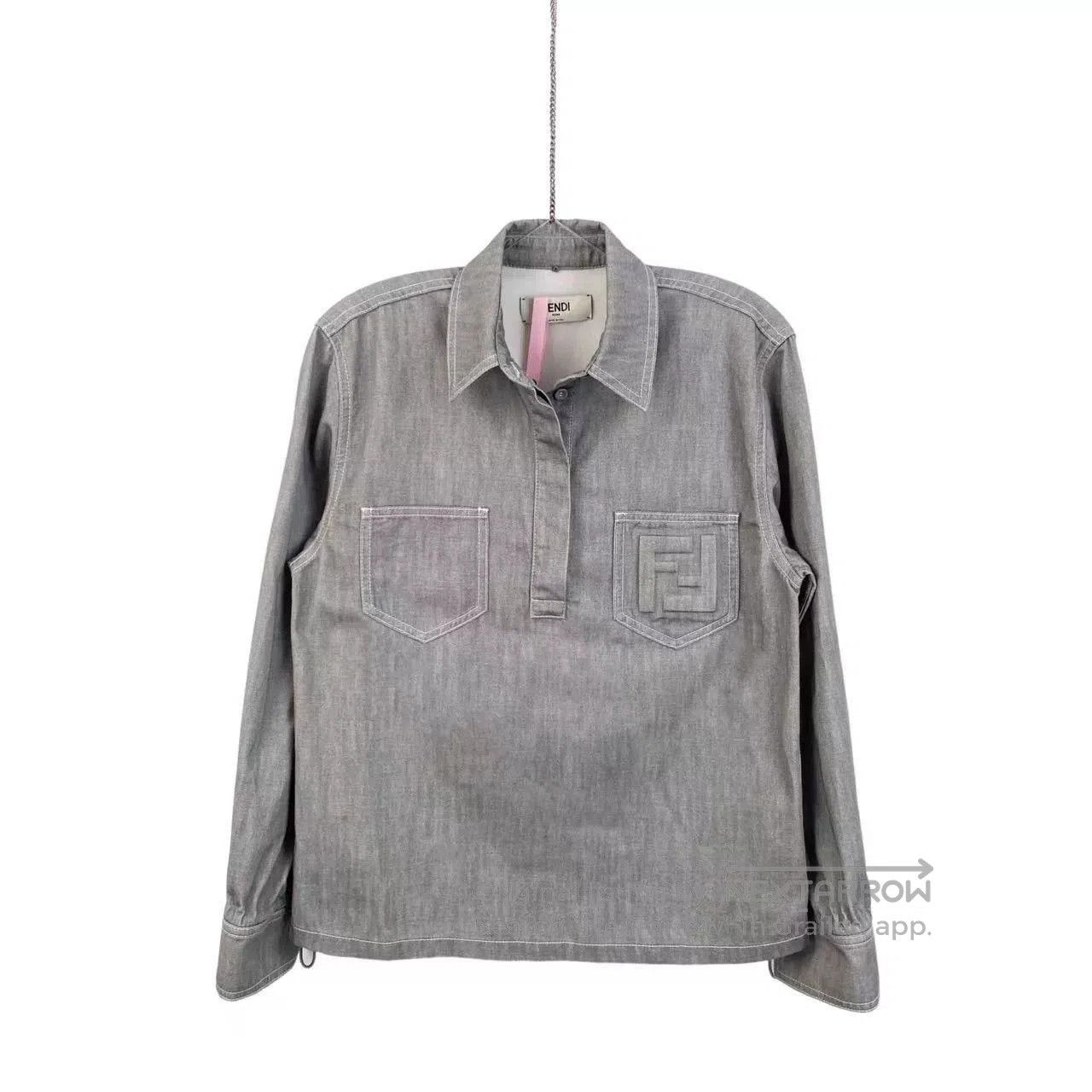 Fendi fendi cotton logo denim shirt in gray. Size US M / EU 48-50 / 2 - 1 Thumbnail