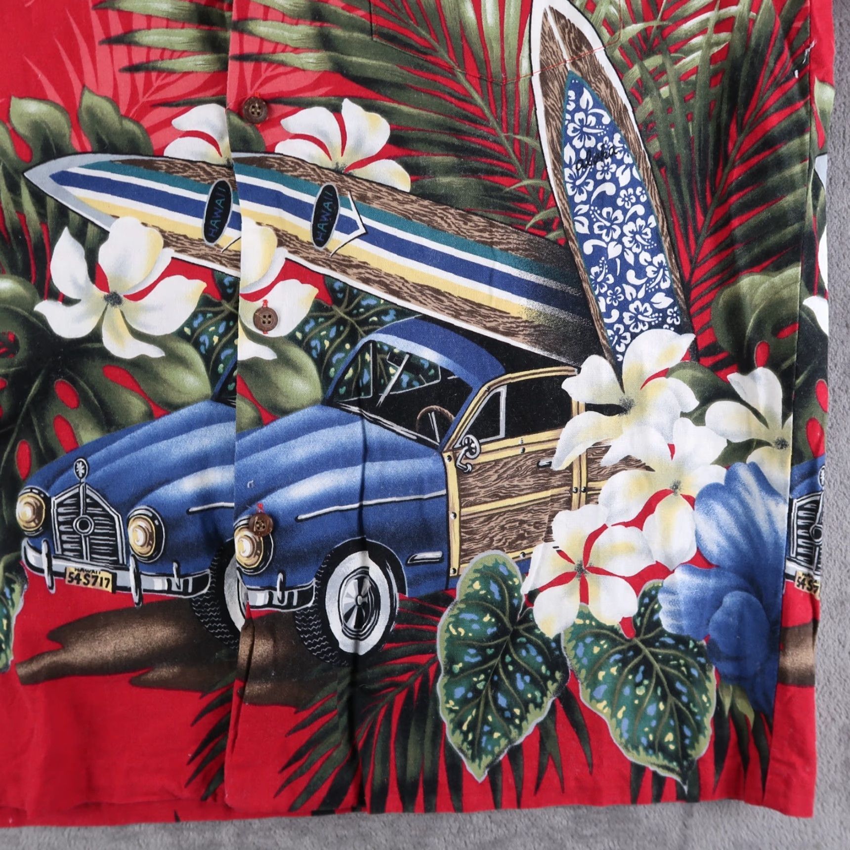 Vintage VINTAGE RJC Hawaiian Islands Shirt Men's L Red Floral Button Up Short Sleeve Collar Down Accessories: Button Size US L / EU 52-54 / 3 - 3 Thumbnail