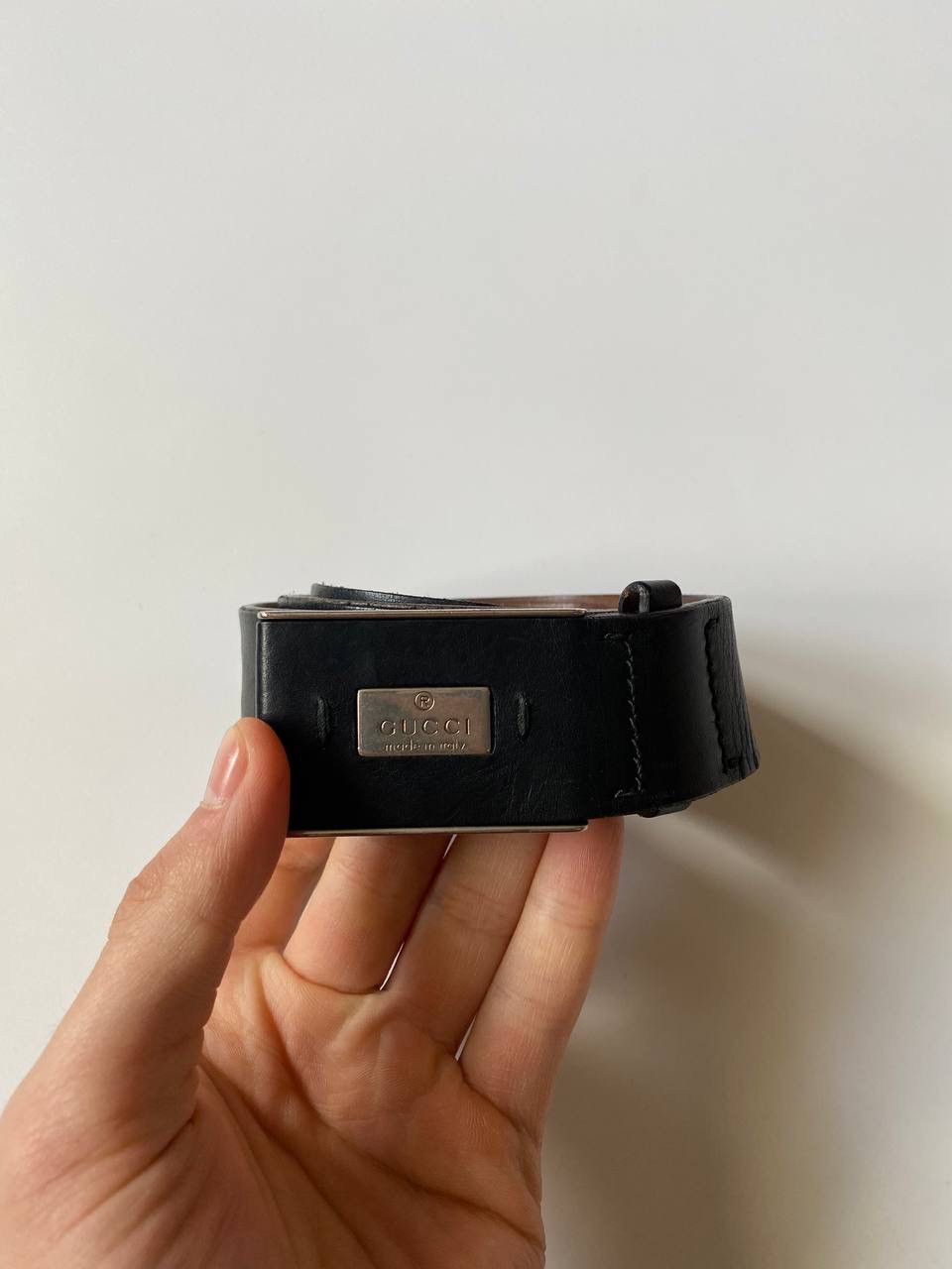 Gucci GUCCI top type leather plain belt size 90/36 black Size ONE SIZE - 1 Thumbnail