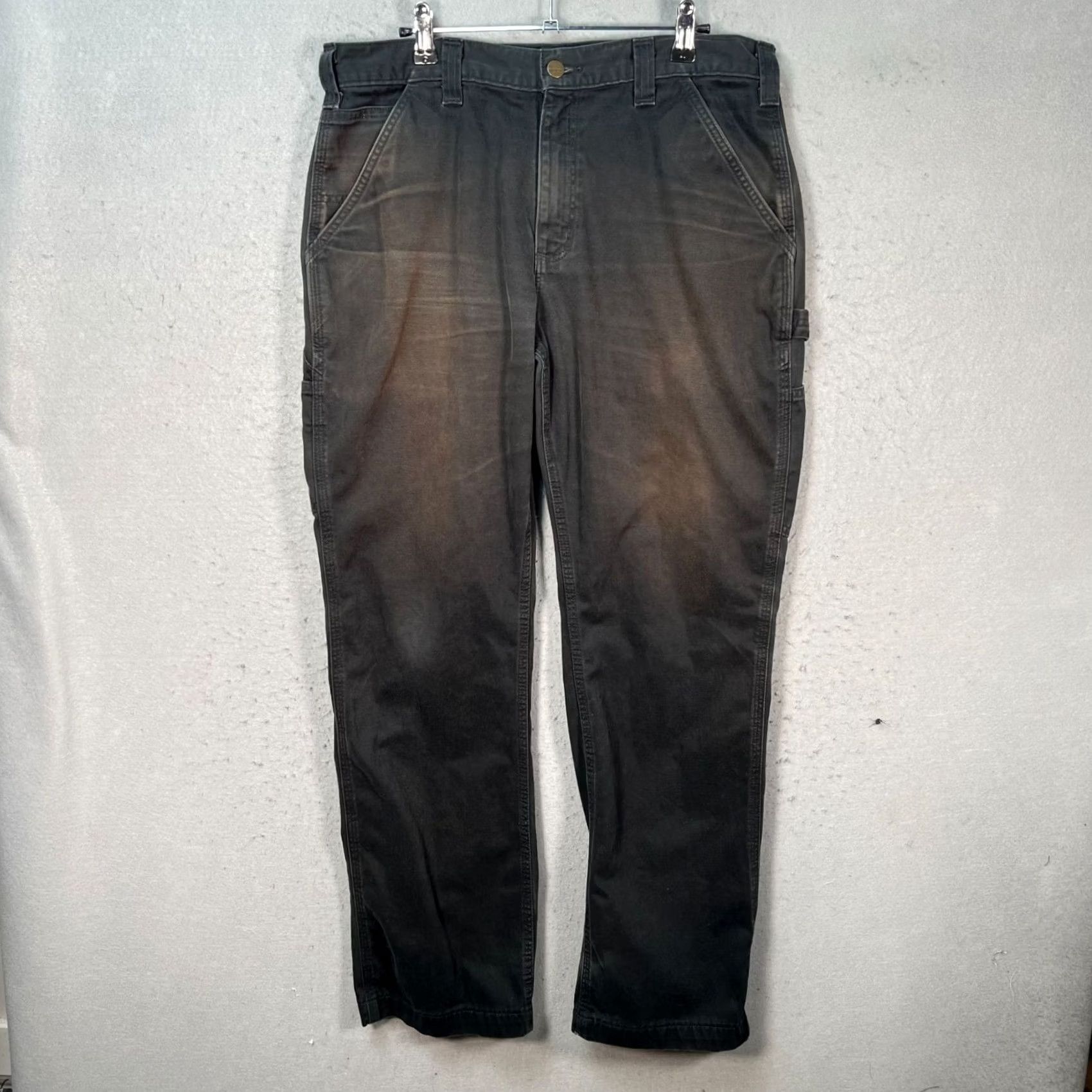 Carhartt Carhartt Mens Pants 34x30 Black Relaxed Fit Carpenter 100% Cotton Canvas Size US 34 / EU 50 - 2 Thumbnail