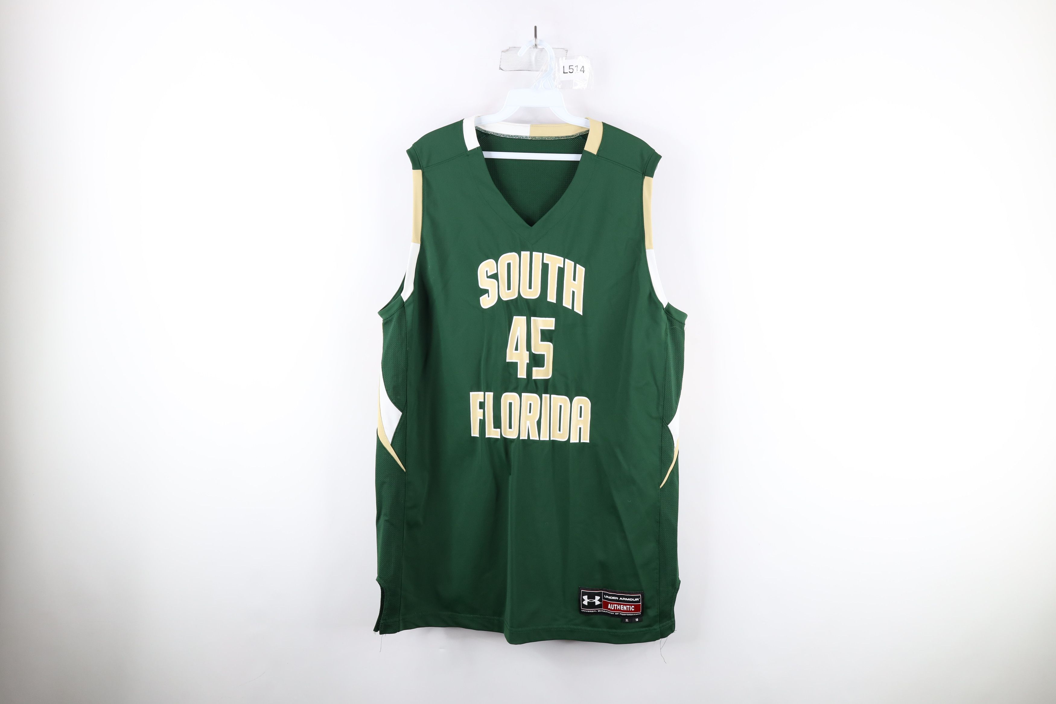 image of Under Armour University Of South Florida Basketball Jersey in Green, Men's (Size XL)
