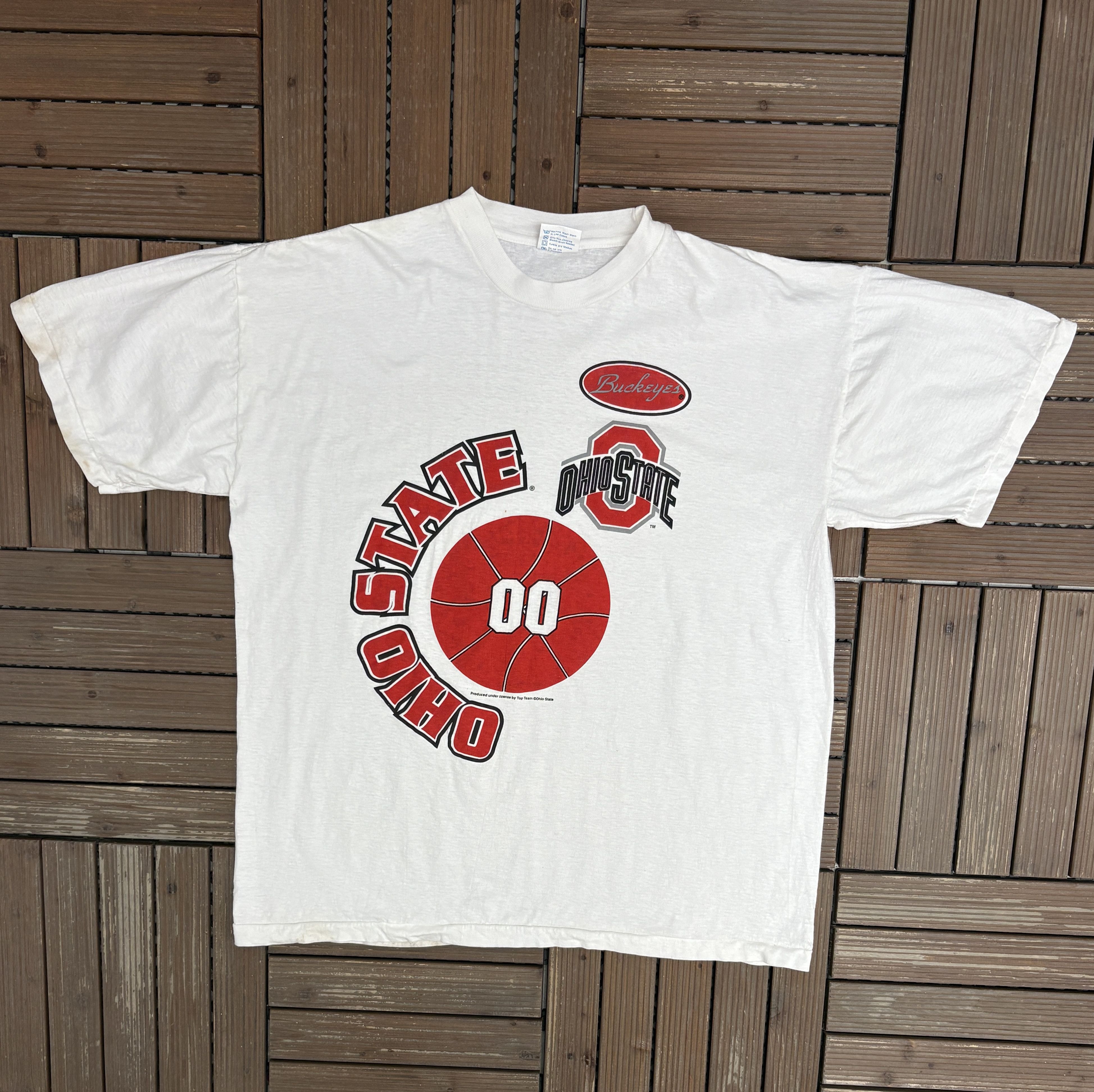 Vintage Ohio State Buckeyes Basketball Vintage White T-Shirt Tee Size US XL / EU 56 / 4 - 1 Thumbnail